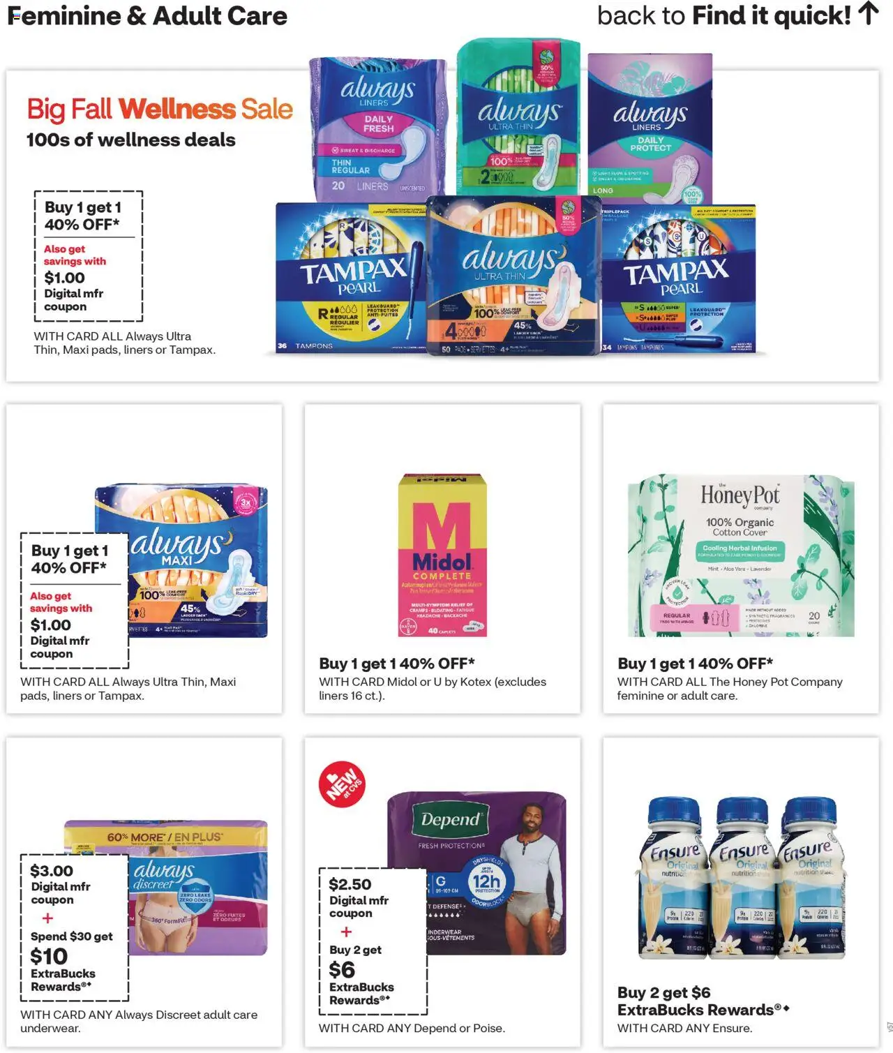 CVS Pharmacy Weekly Ad - WA - valid from 28.09.2025 | Page: 7 | Products: Tampons