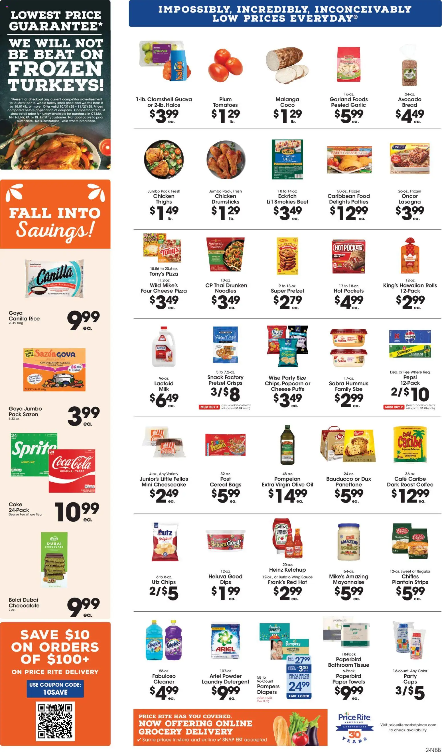 Price Rite Weekly Ad - valid from 31.10.2025 | Page: 2 | Products: Ginger, Milk, Mayonnaise, Onion