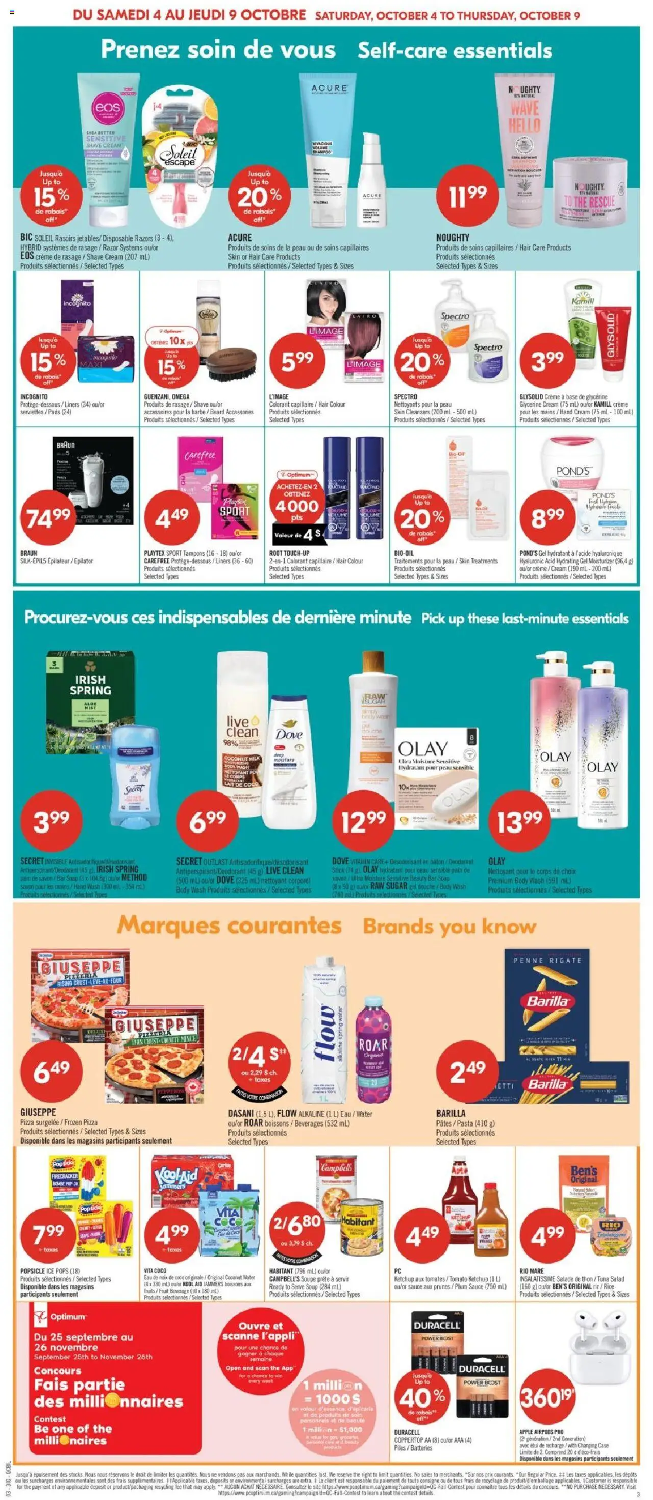 Pharmaprix flyer valid from 04.10.2025 | Page: 19 | Products: Pasta, Cream, Salad, Body wash