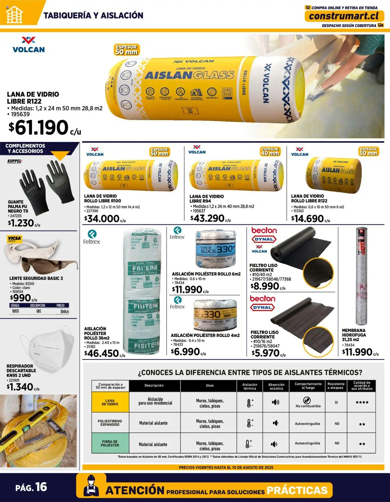 Construmart ofertas  │ válido desde el 01.08.2025 | Página: 16 | Productos: Térmica, Membrana, Guante, Termo