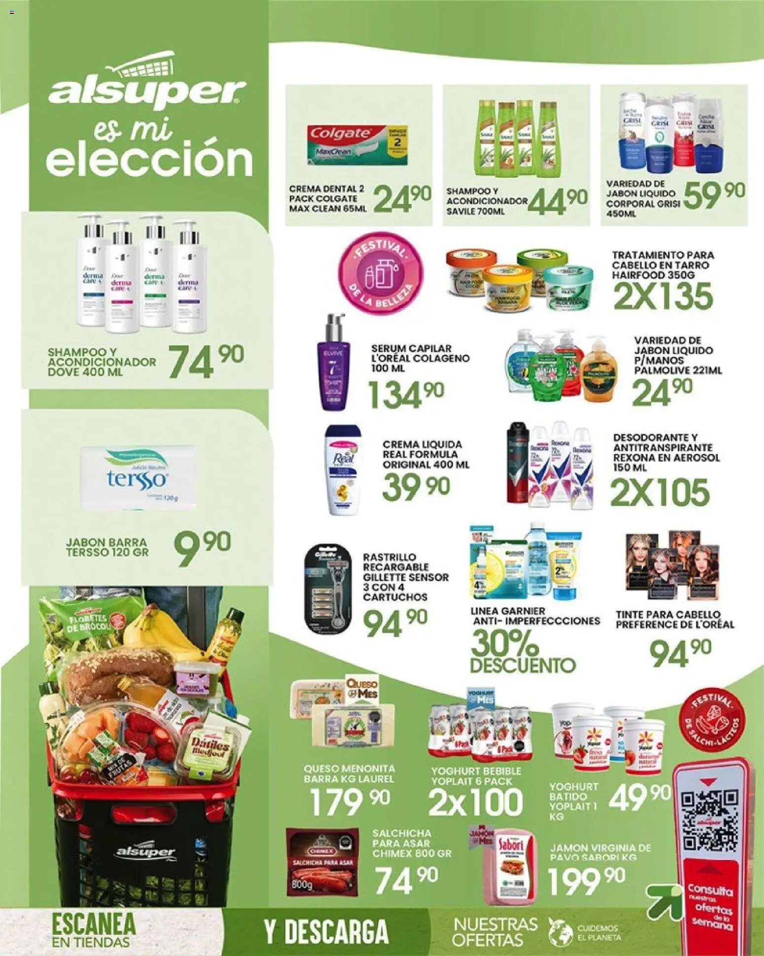 Nuevas ofertas de Alsuper válidas en toda la República Mexicana desde el 17.04.2026. ¡Encuentra las mejores ofertas en Alsuper folleto Casas Grandes! | Página: 8 | Productos: Salchicha, Crema, Queso, Acondicionador