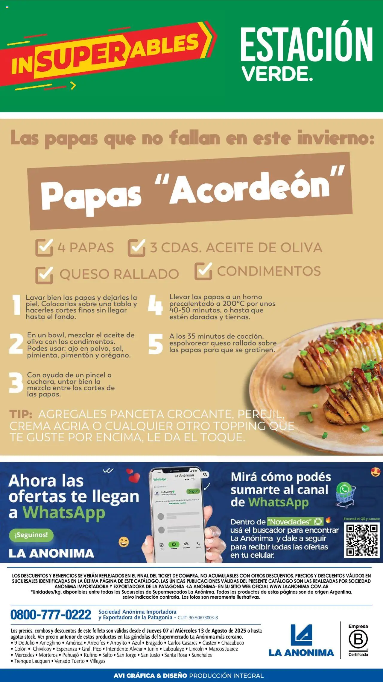 La Anonima catálogo │ válido desde el 07.08.2025 | Página: 8 | Productos: Aceite, Panceta, Pimentón, Crema