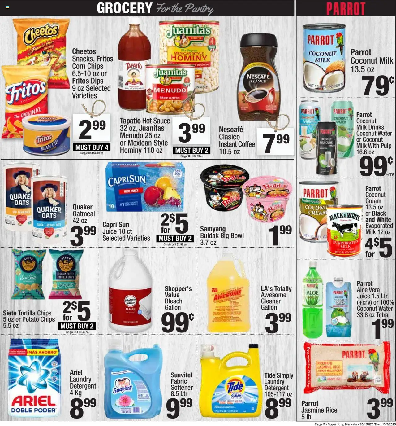 Super King - Weekly Ad - valid from 01.10.2025 | Page: 3 | Products: Corn, Coffee, Chips, Cream