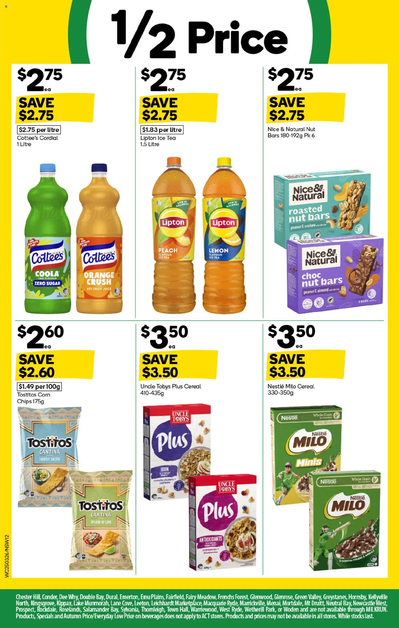 Woolworths catalogue - valid from 25.03.2026 | Page: 12 | Products: Tea, Cereal, Peach, Lime