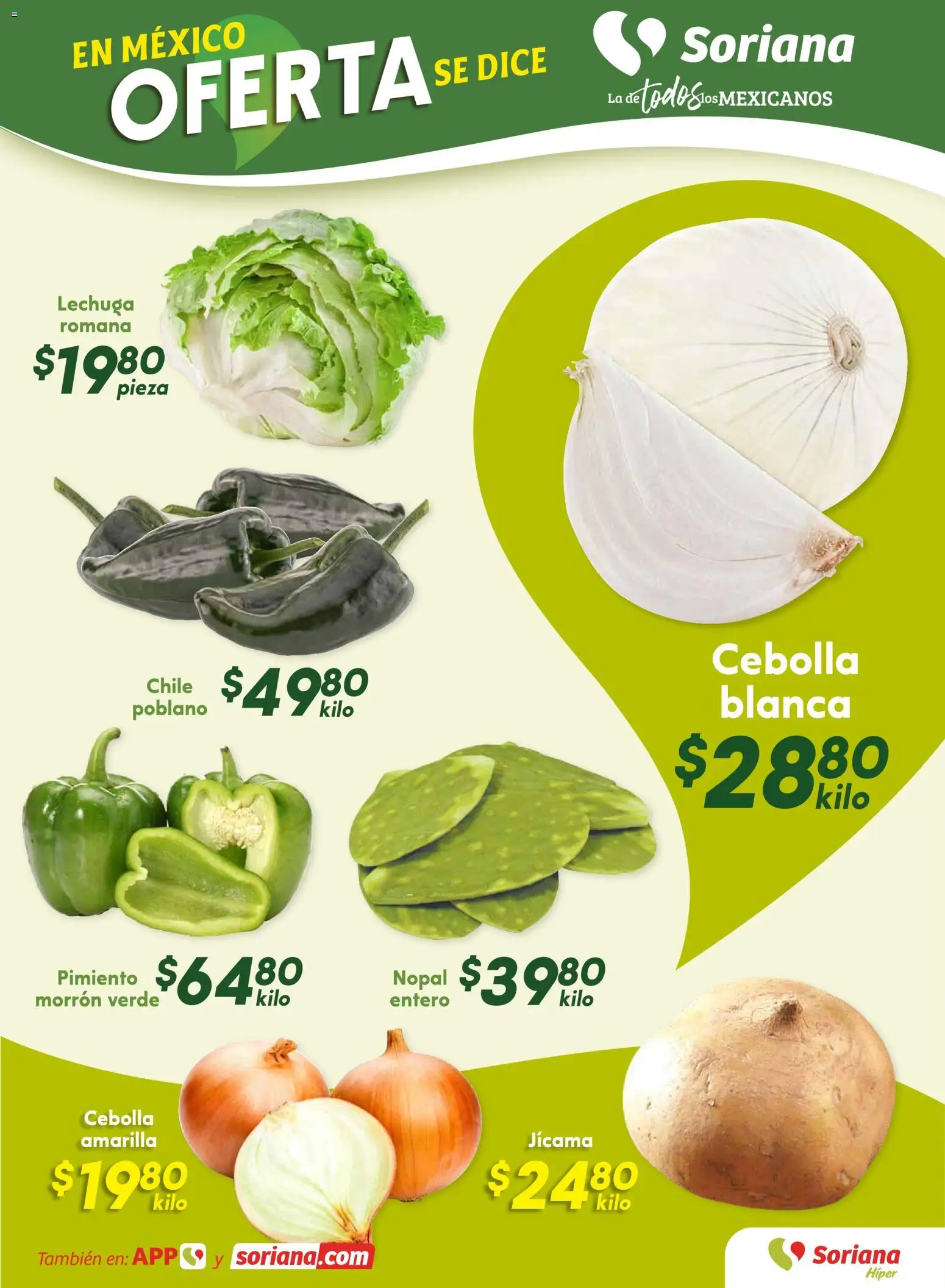 Nuevas ofertas de Soriana válidas en toda la República Mexicana desde el 24.10.2025. ¡Encuentra las mejores ofertas en Soriana - Fin de Semana Híper: Tamaulipas (excepto Cd. Victoria y Tampico)! | Página: 9 | Productos: Cebolla, Lechuga, Pimiento