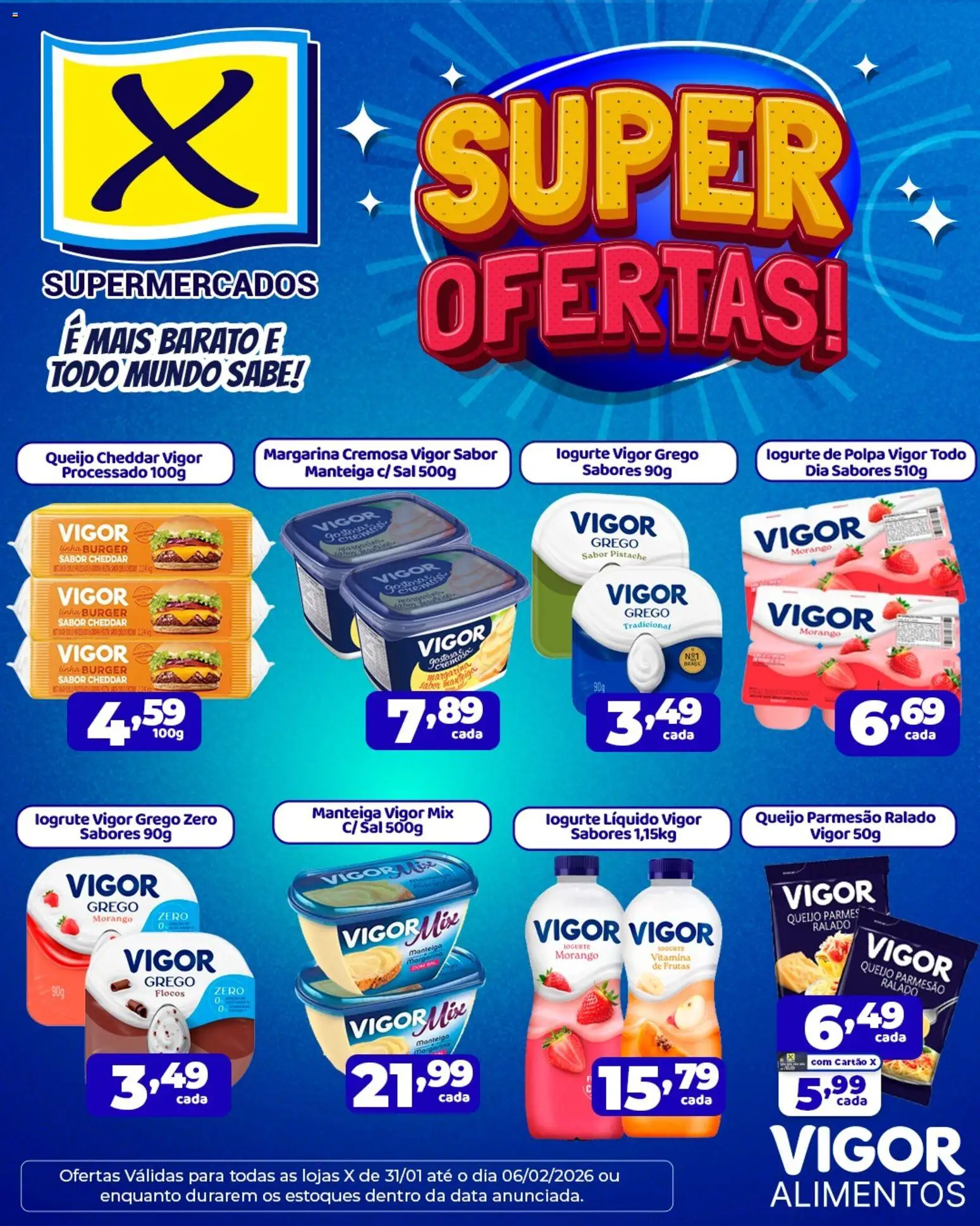 X Supermercados Folheto - válido de 31.01.2026 | Página: 1 | Produtos: Manteiga, Queijo, Flocos, Sal