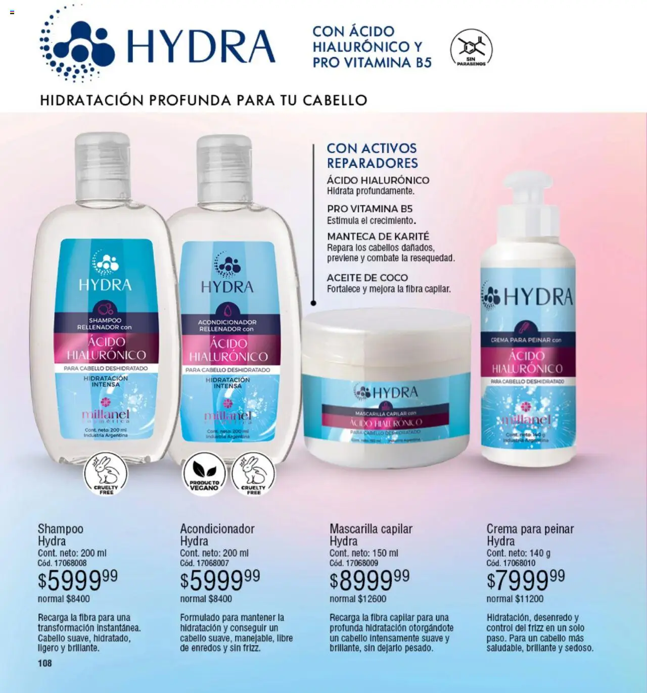 Millanel catálogo │ válido desde el 18.08.2025 | Página: 108 | Productos: Mascarilla, Aceite, Shampoo, Acondicionador