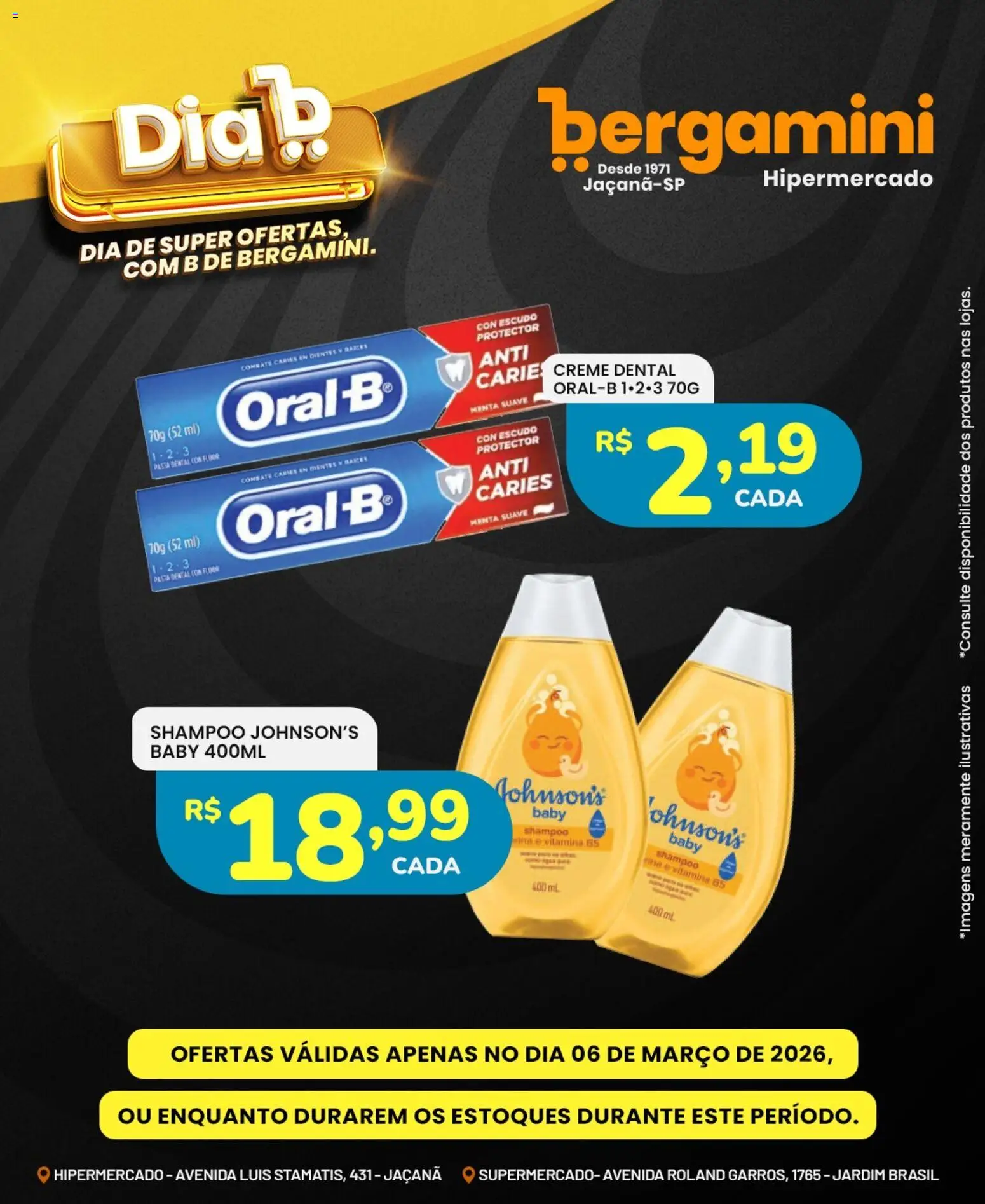 Supermercado Bergamini Folheto - válido de 06.03.2026 | Página: 14 | Produtos: Shampoo, Pasta, Creme, Creme dental
