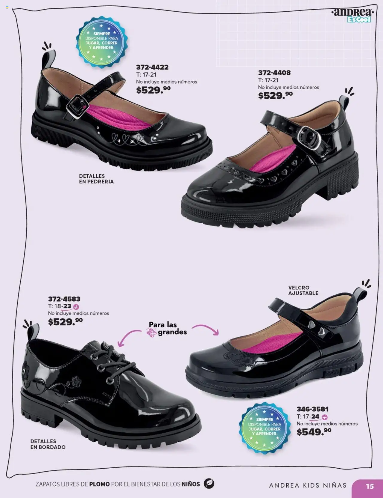 Nuevas ofertas de Andrea válidas en toda la República Mexicana desde el 25.05.2025. ¡Encuentra las mejores ofertas en Andrea catálogo Colegial ! | Página: 15 | Productos: Zapatos