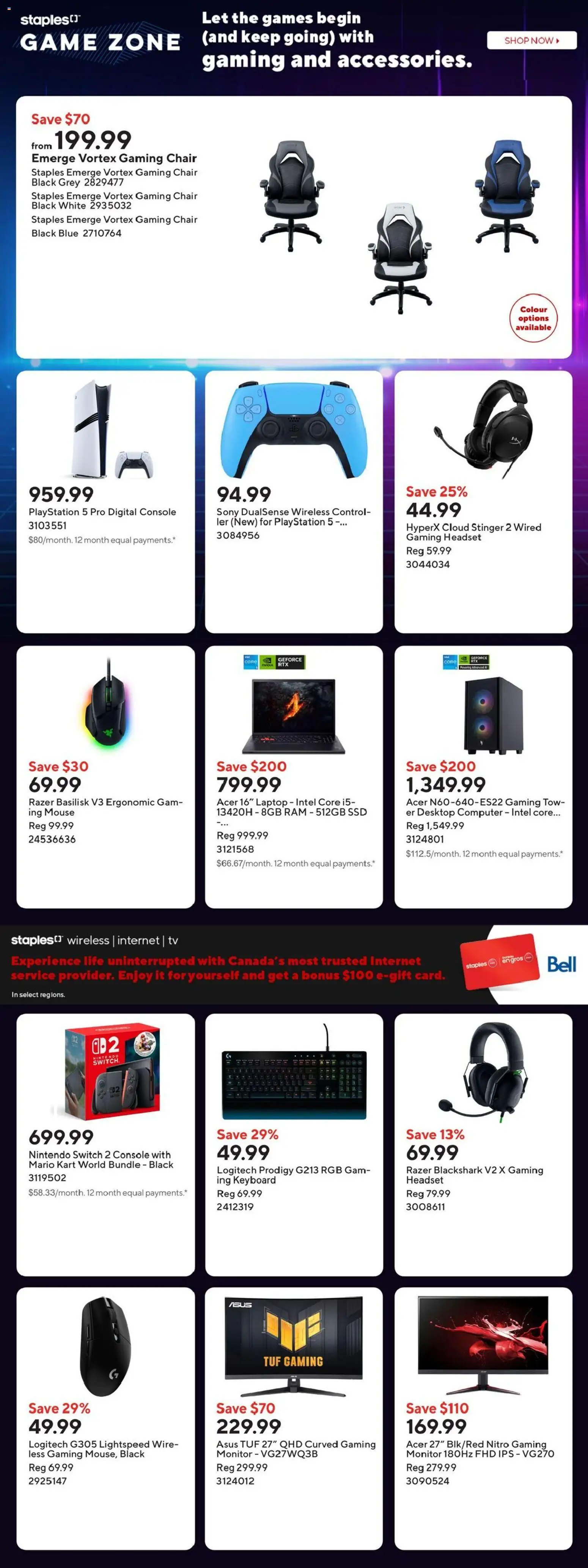 Staples flyer valid from 13.03.2026 | Page: 7 | Products: Computer, Mouse, Tv, Playstation