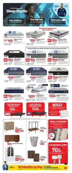 Preview of Tepperman's weekly flyer / circulaire from shop Tepperman's valid from 03.04.2026 | Page: 5 | Products: Mattress, Pillow, Cabinet, Box