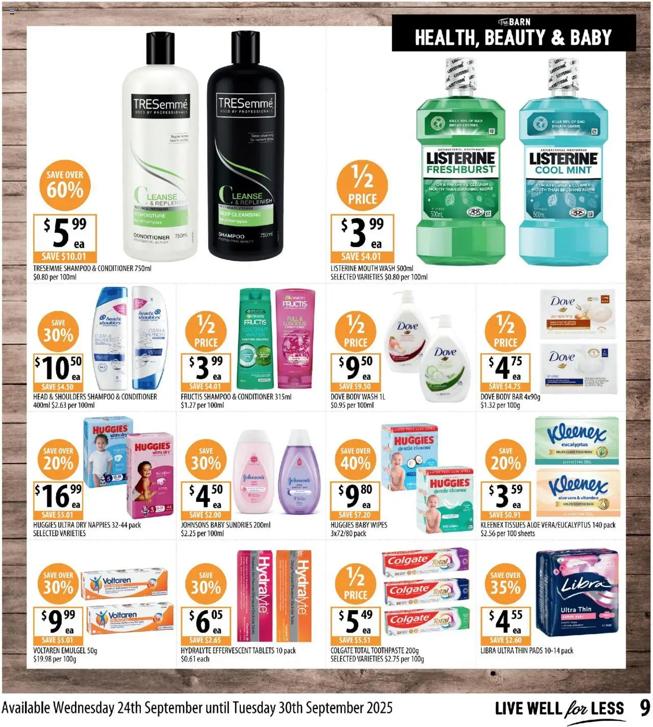 Supabarn catalogue - valid from 24.09.2025 | Page: 9 | Products: Cleaner, Conditioner, Water, Tablets