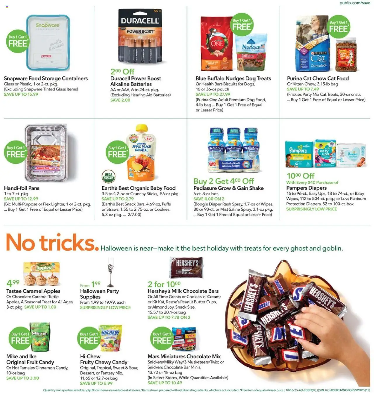 Publix Weekly Ad - valid from 15.10.2025 | Page: 15 | Products: Cat Food, Milk, Apples, Baby food