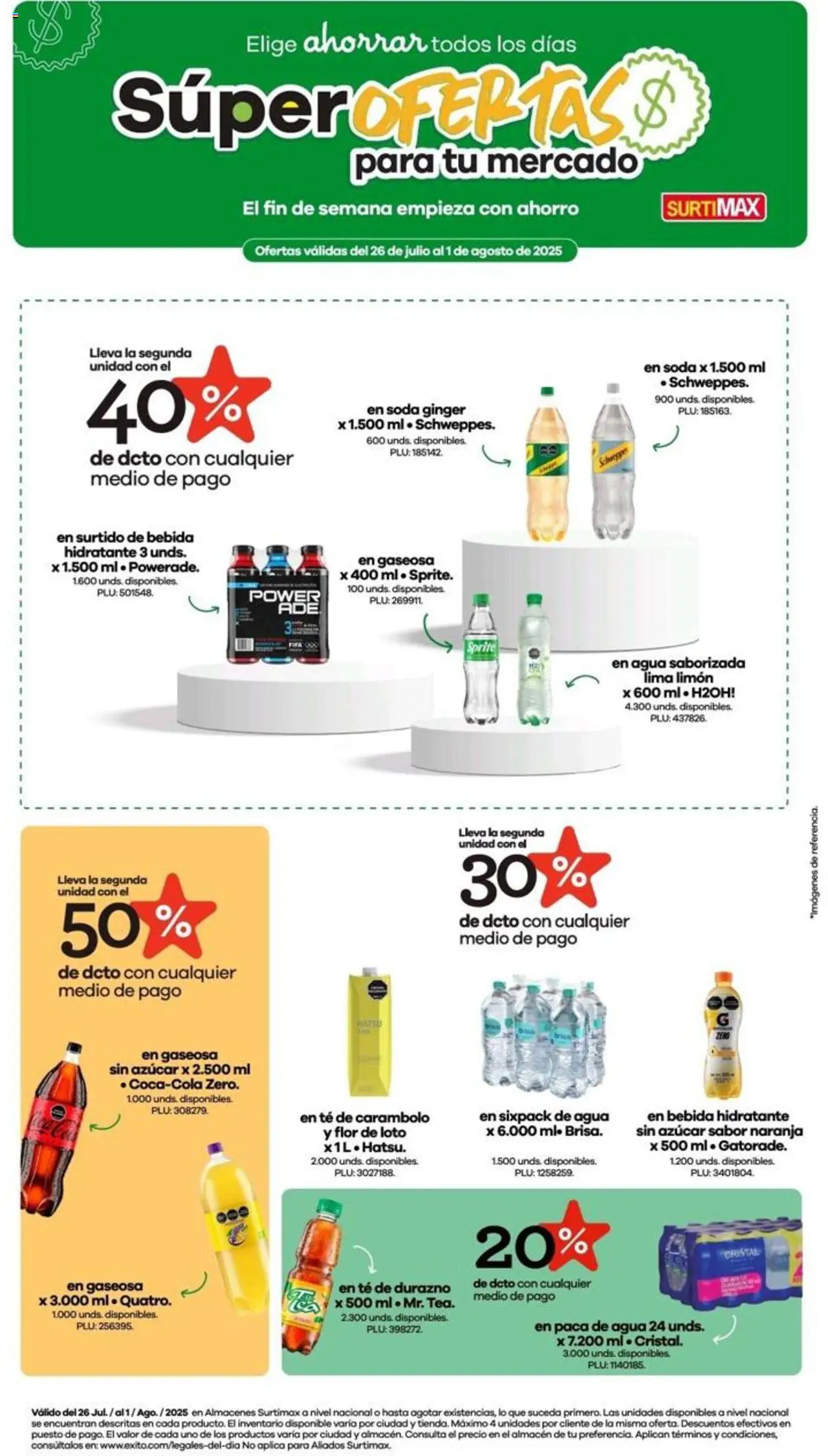 Surtimax revista - valida desde el 26.07.2025 | Página: 1 | Productos: Agua, Agua saborizada, Gaseosa, Durazno
