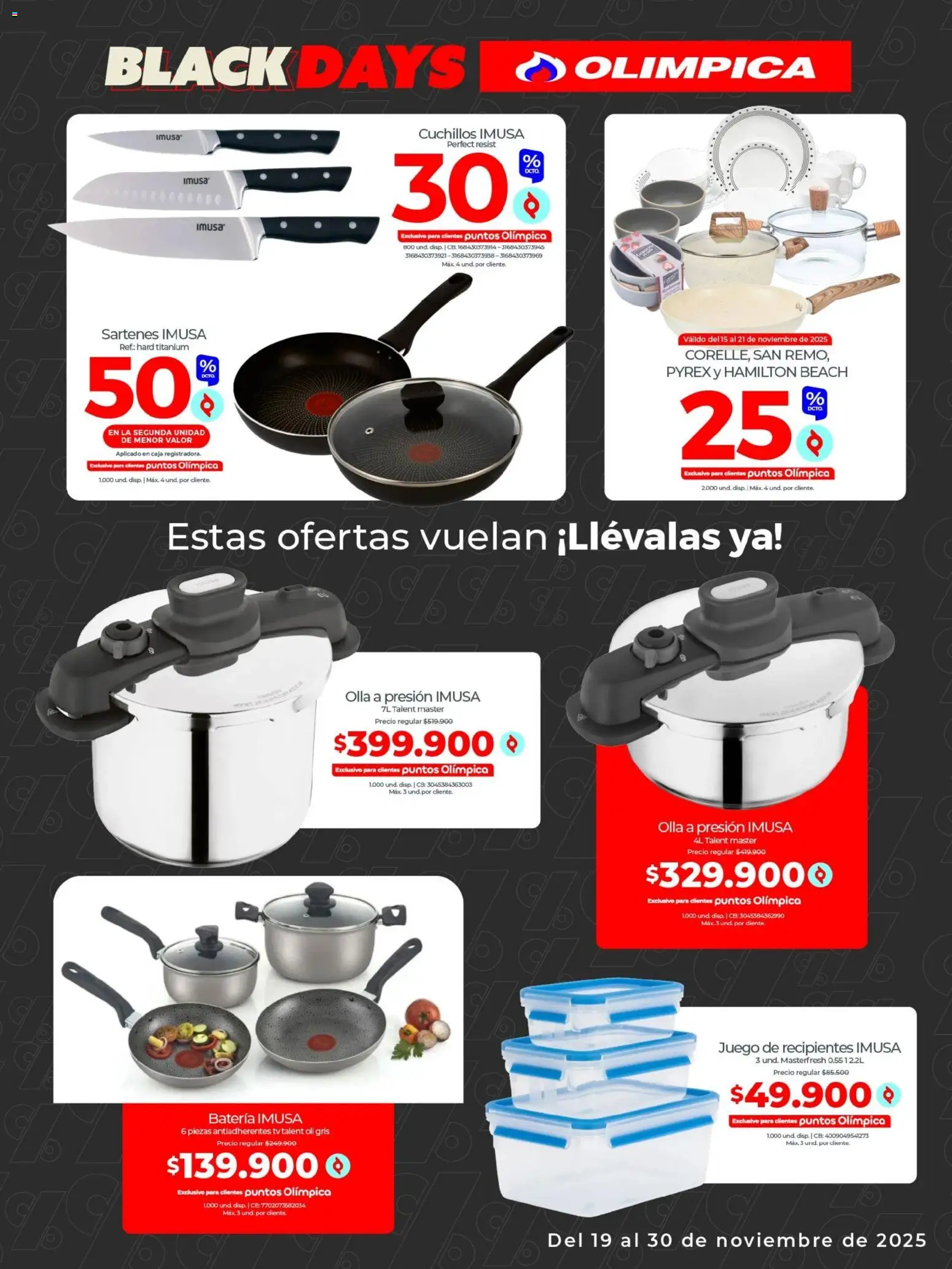 Olímpica revista - valida desde el 19.11.2025 | Página: 22 | Productos: Juego, Caja, Batería, Olla