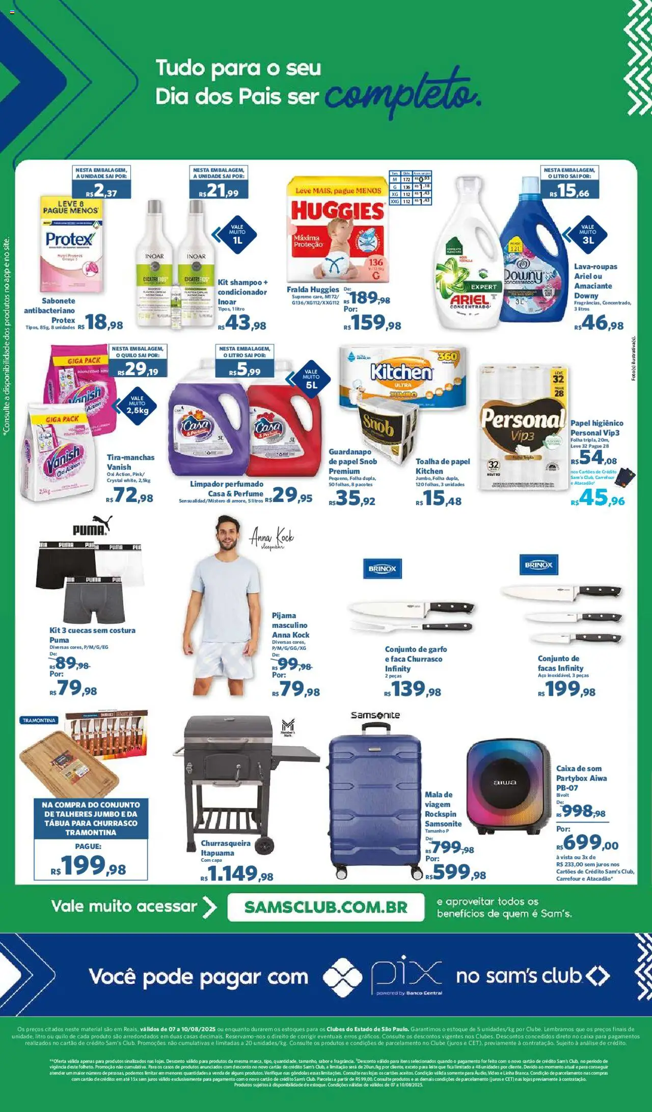 Sam's Club Folheto - válido de 07.08.2025 | Página: 3 | Produtos: Caixa de som, Condicionador, Leite, Vanish