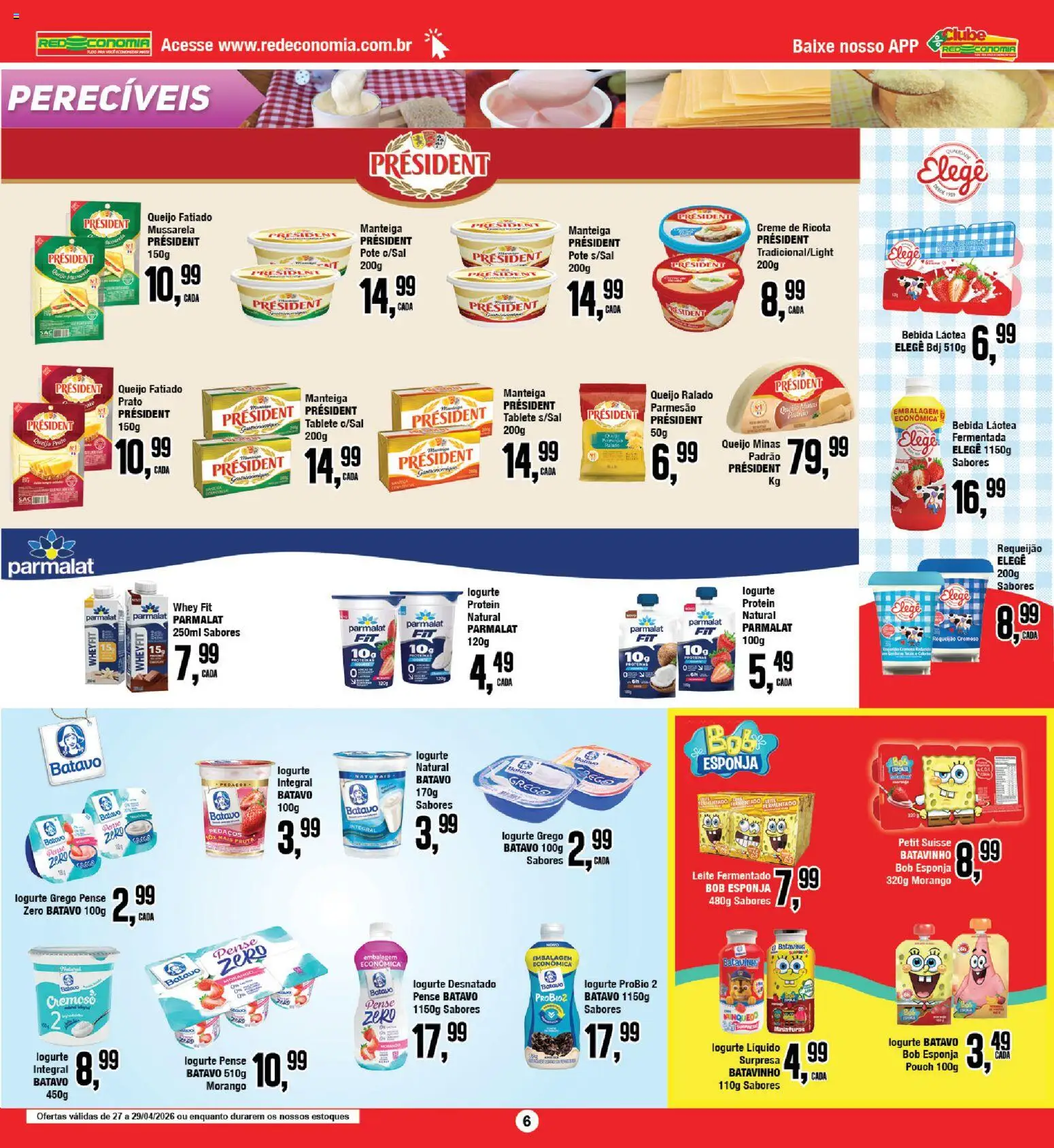 RedEconomia Folheto - válido de 27.04.2026 | Página: 6 | Produtos: Esponja, Manteiga, Queijo ralado, Requeijão