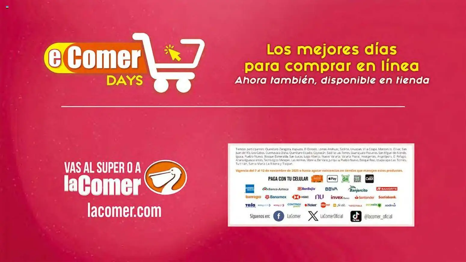 Nuevas ofertas de La Comer válidas en toda la República Mexicana desde el 07.11.2025. ¡Encuentra las mejores ofertas en La Comer folleto! | Página: 43 | Productos: Pan, Banco, Satélite