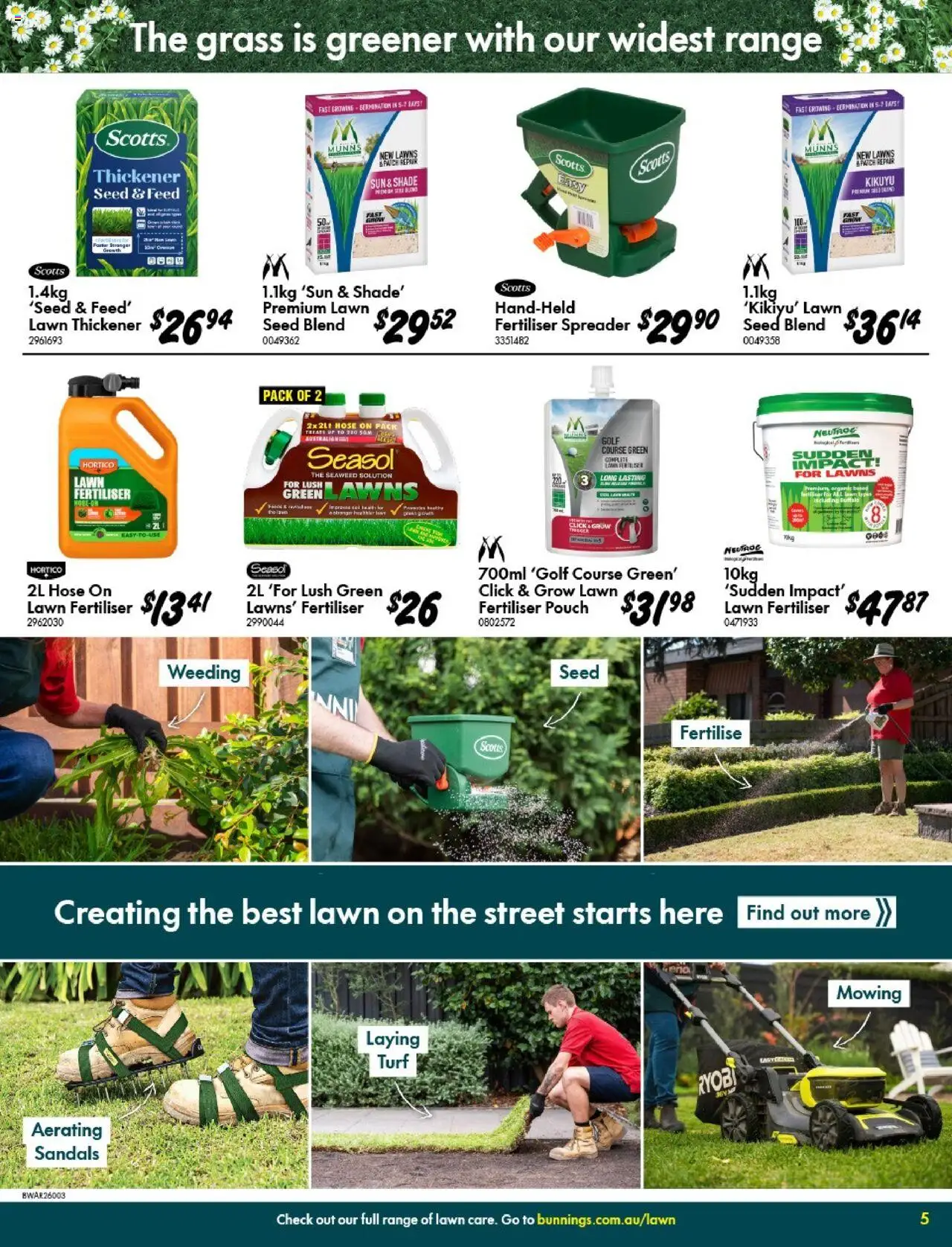 Bunnings Warehouse catalogue - valid from 10.09.2025 | Page: 5 | Products: Grass, Turf, Sandals