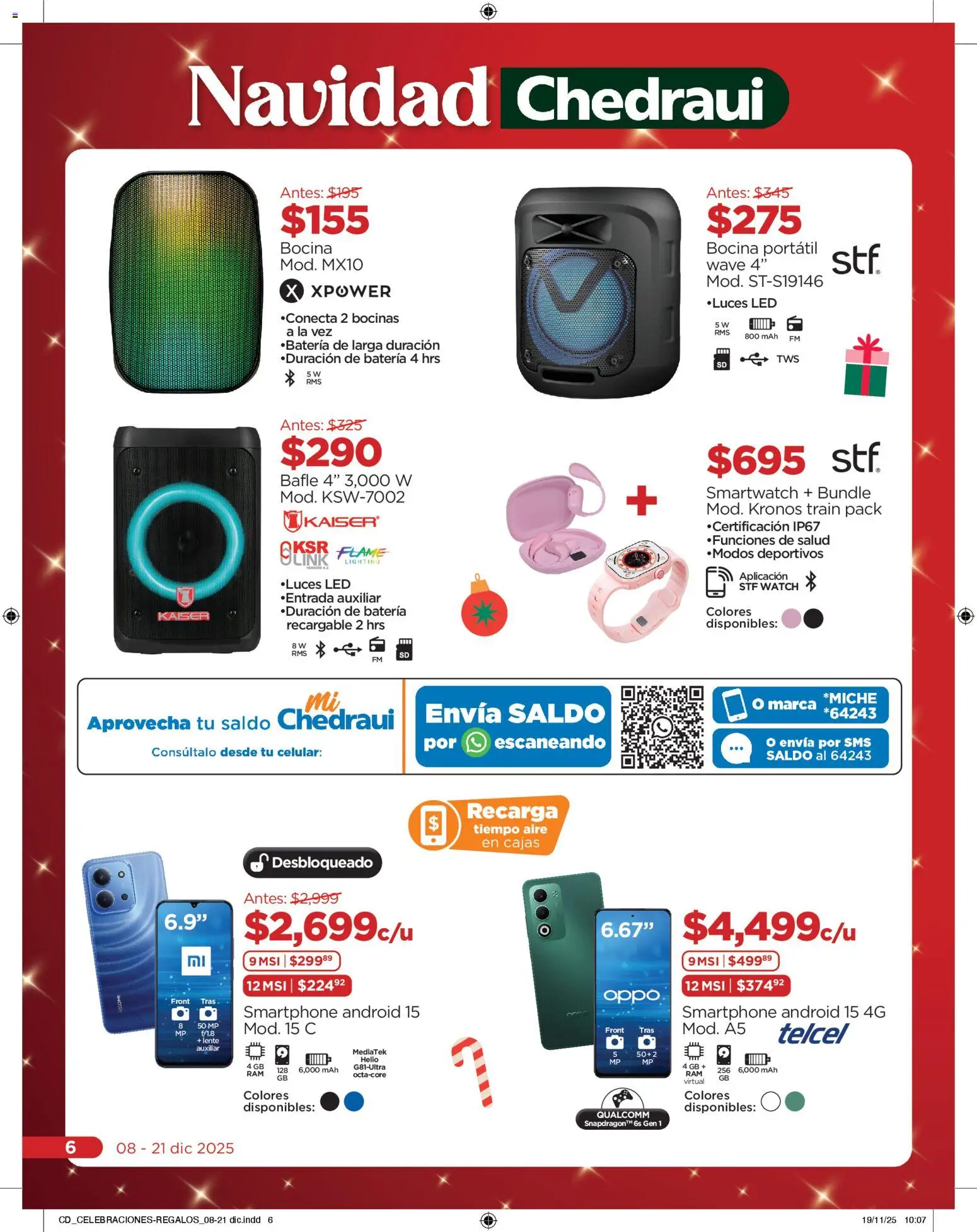 Nuevas ofertas de Chedraui válidas en toda la República Mexicana desde el 08.12.2025. ¡Encuentra las mejores ofertas en Chedraui folleto Navidad! | Página: 6