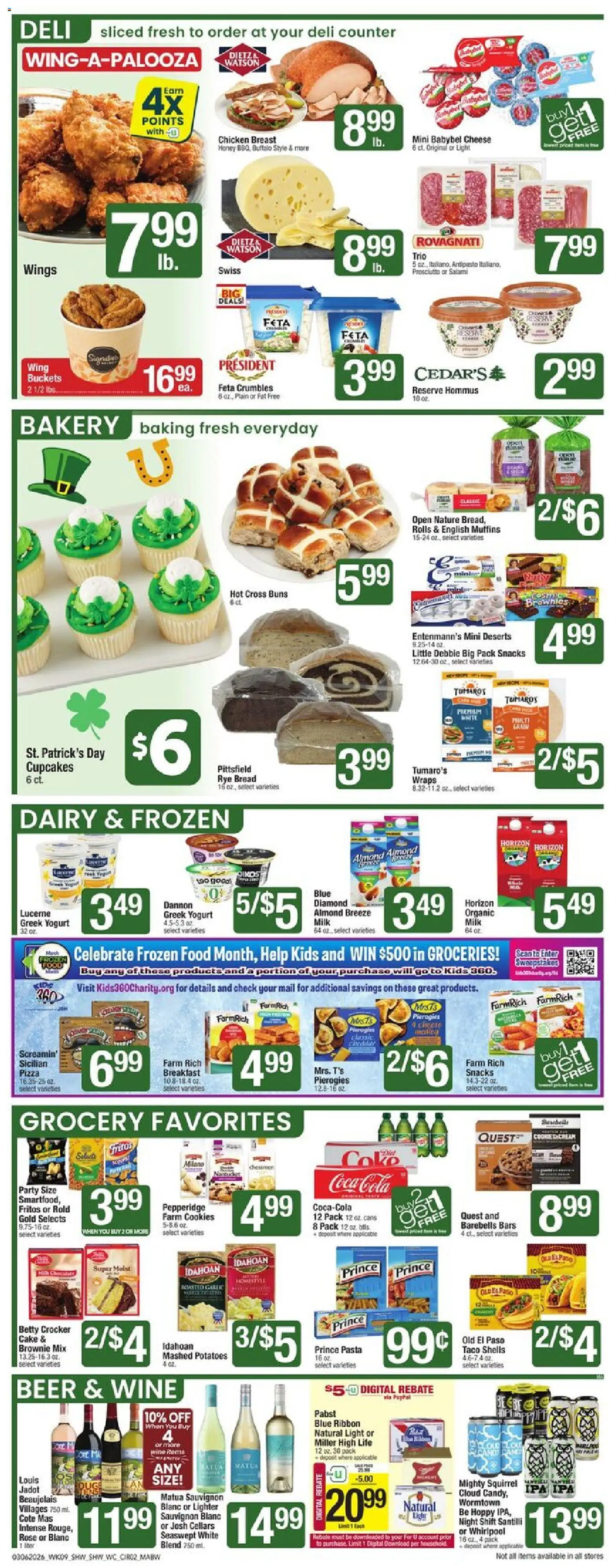 Shaw's Weekly Ad - MA - valid from 06.03.2026 | Page: 2 | Products: Cheese, Yogurt, Bread, Garlic