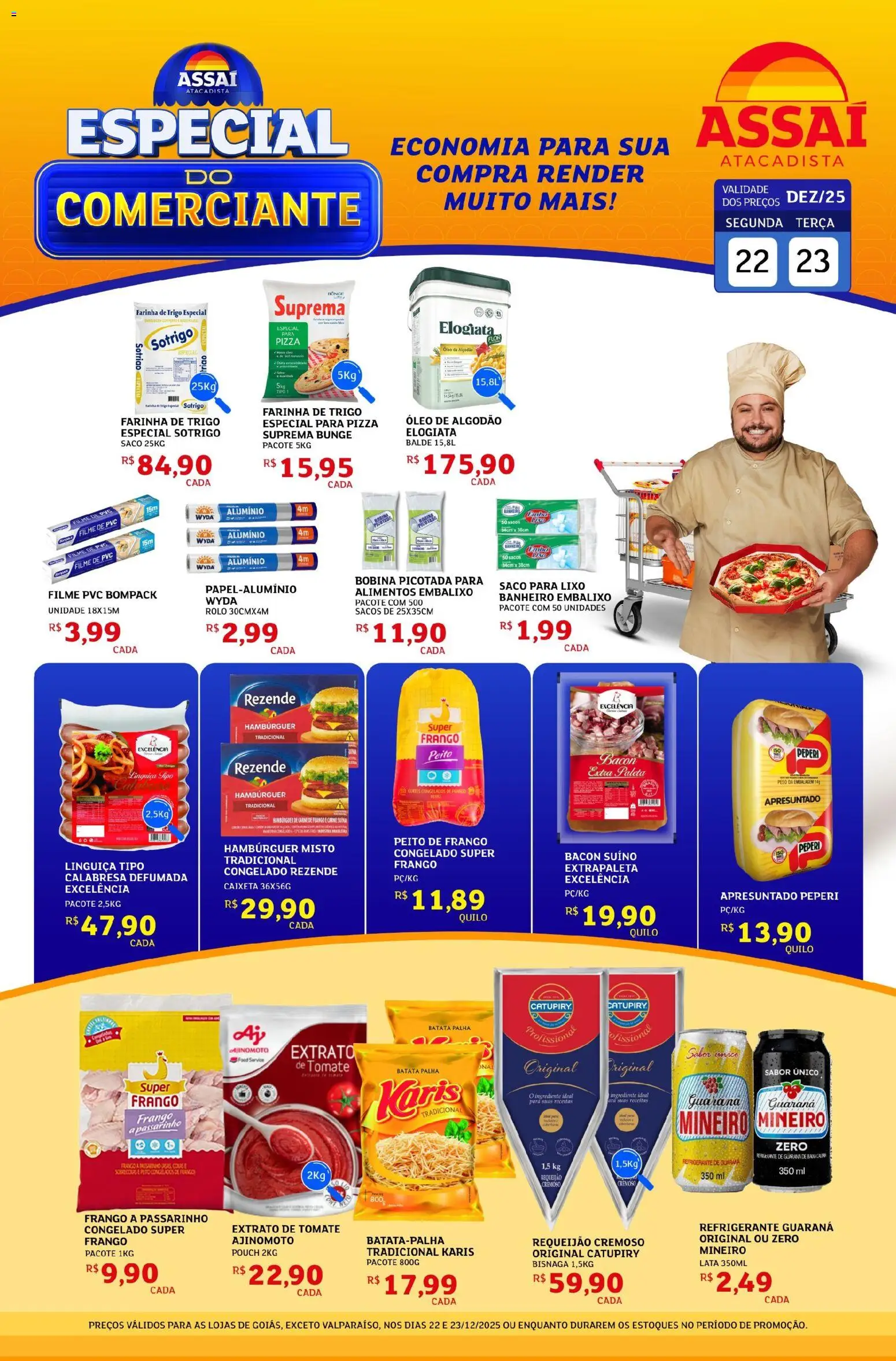 Assaí Atacadista Folheto - válido de 22.12.2025 | Página: 1 | Produtos: Saco para lixo, Rolo, Pizza, Peito de frango