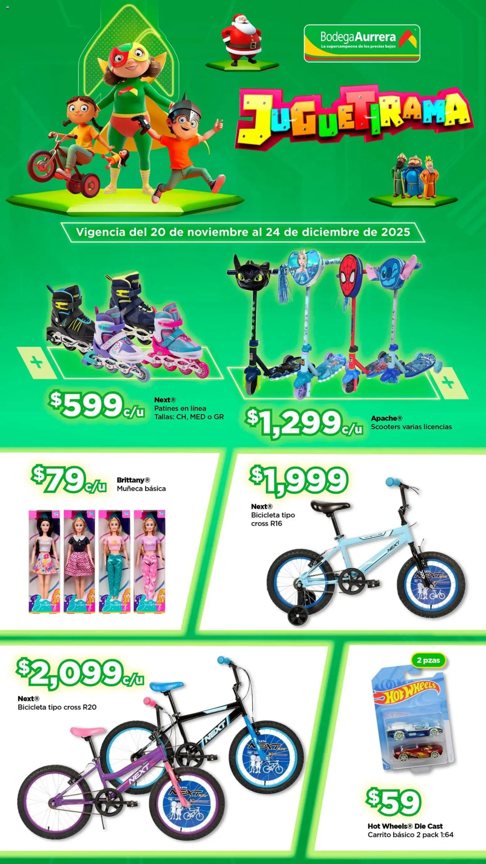 Nuevas ofertas de Bodega Aurrerá válidas en toda la República Mexicana desde el 20.11.2025. ¡Encuentra las mejores ofertas en Bodega Aurrerá folleto Juguetirama! | Página: 1