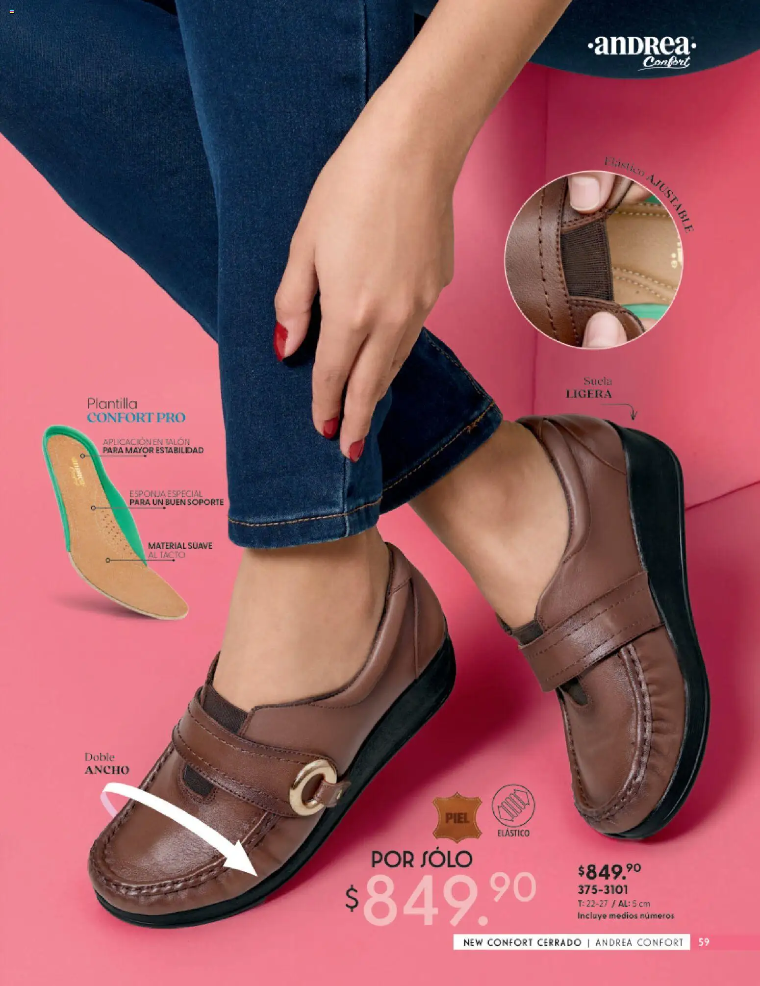 Nuevas ofertas de Andrea válidas en toda la República Mexicana desde el 25.01.2026. ¡Encuentra las mejores ofertas en Andrea catálogo Calzado Confort ! | Página: 59 | Productos: Esponja