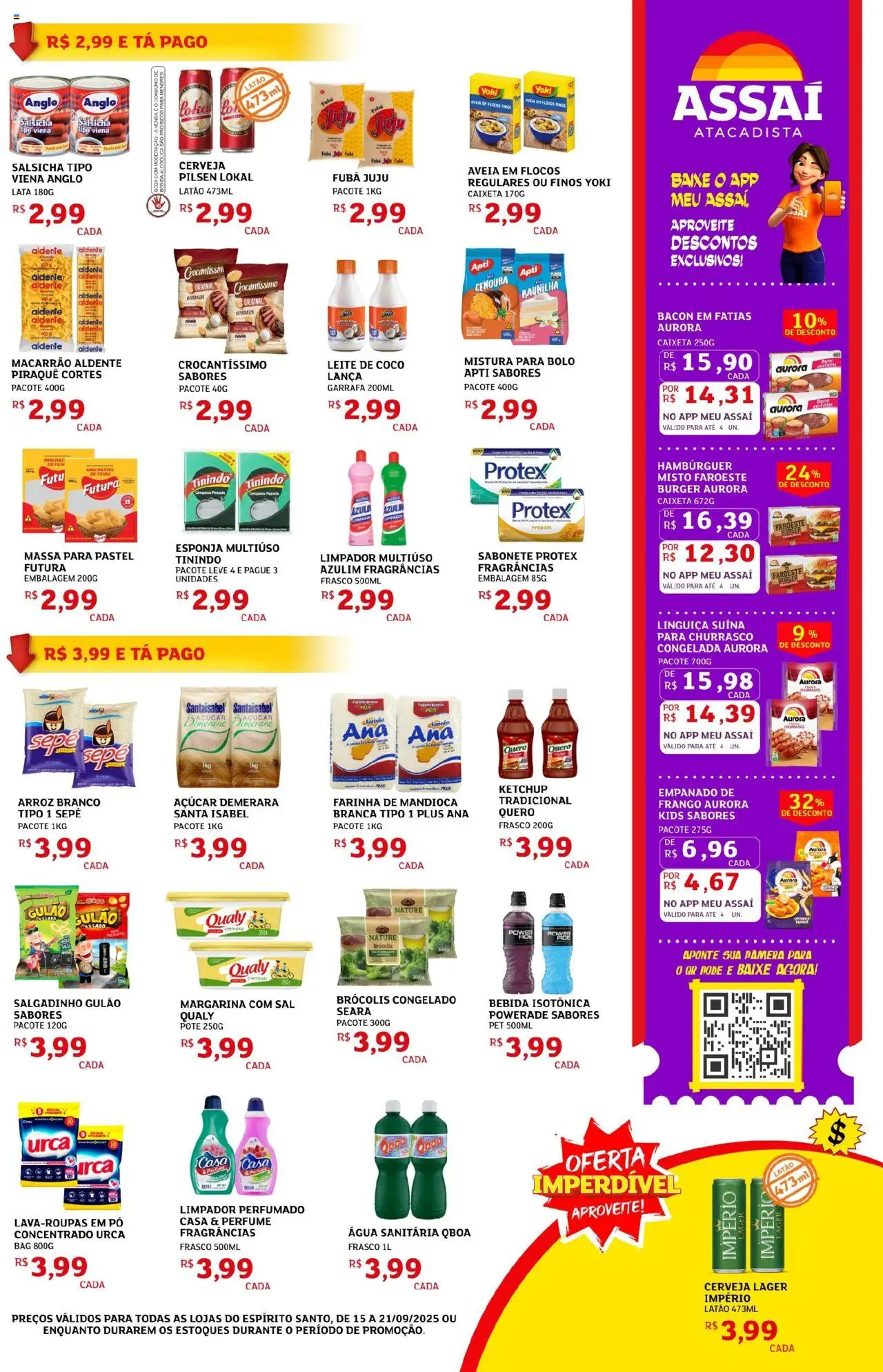 Assaí Atacadista Folheto - válido de 15.09.2025 | Página: 3 | Produtos: Azulim, Esponja, Açúcar demerara, Salsicha