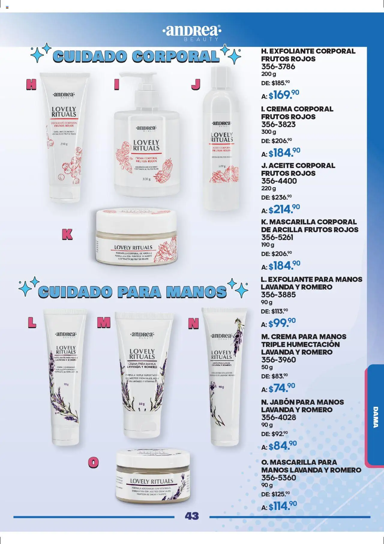 Nuevas ofertas de Andrea válidas en toda la República Mexicana desde el 28.09.2025. ¡Encuentra las mejores ofertas en Andrea - Catálogo Andrea Fest! | Página: 43 | Productos: Aceite, Cacao, Crema corporal, Jabón