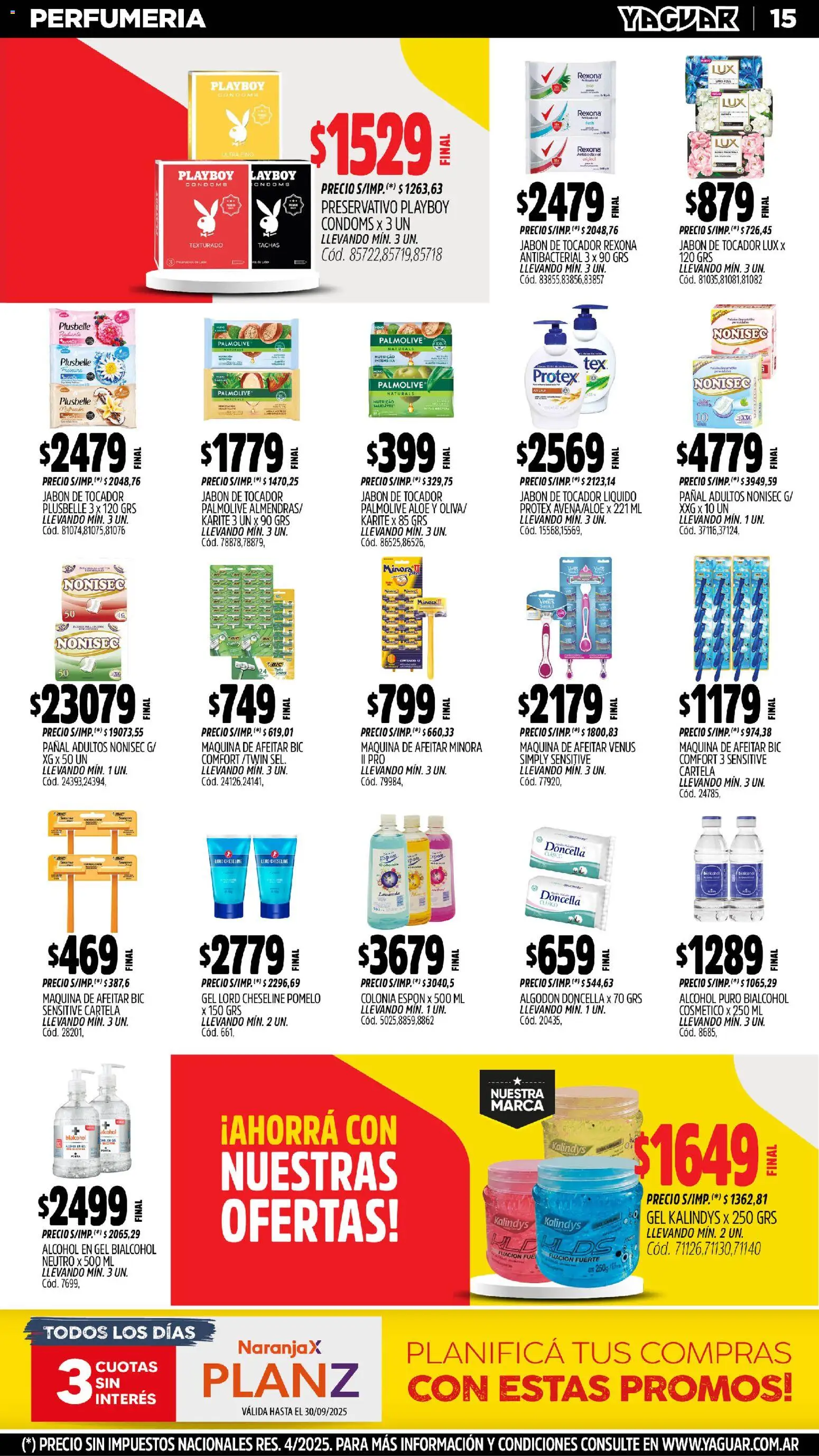 Yaguar - San Juan │ válido desde el 27.10.2025 | Página: 15 | Productos: Alcohol en gel, Algodón, Jabón, Pomelo