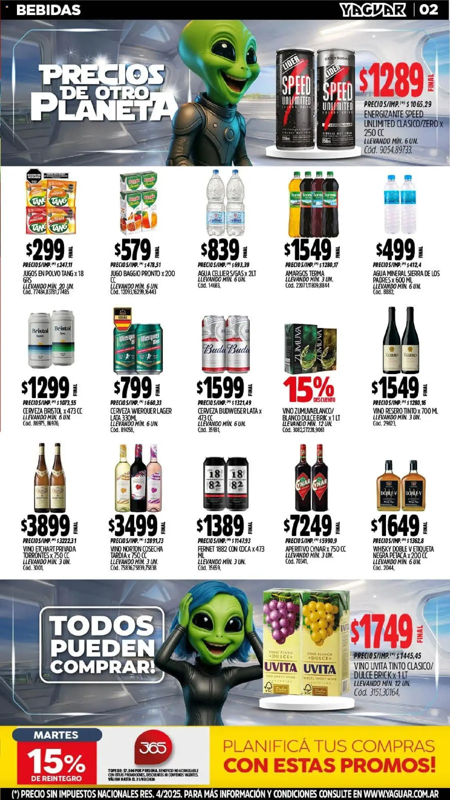 Yaguar - Oferta Semanal Mar del Plata │ válido desde el 09.03.2026 | Página: 2 | Productos: Whisky, Fernet, Jugo, Cerveza