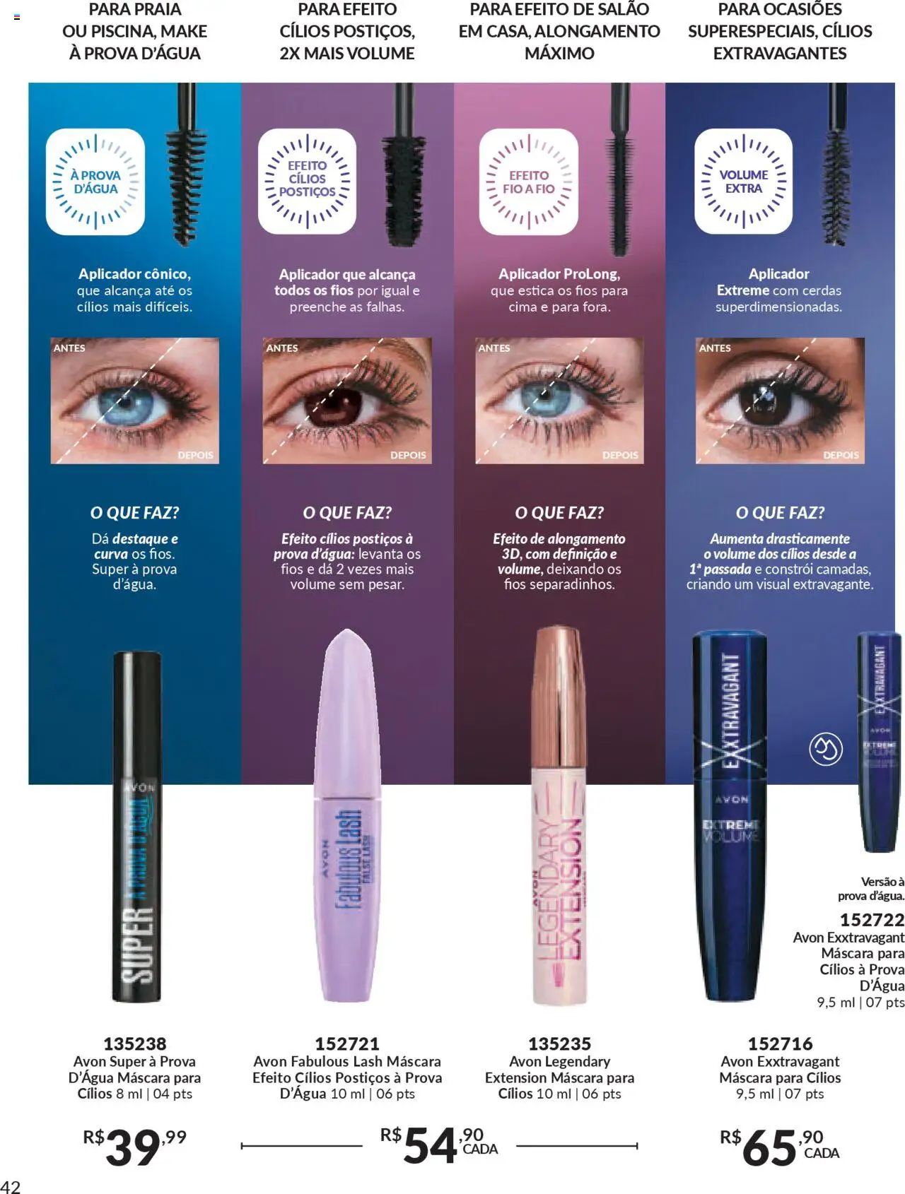 Avon Folheto - válido de 13.08.2025 | Página: 42 | Produtos: Máscara para cílios, Cílios postiços