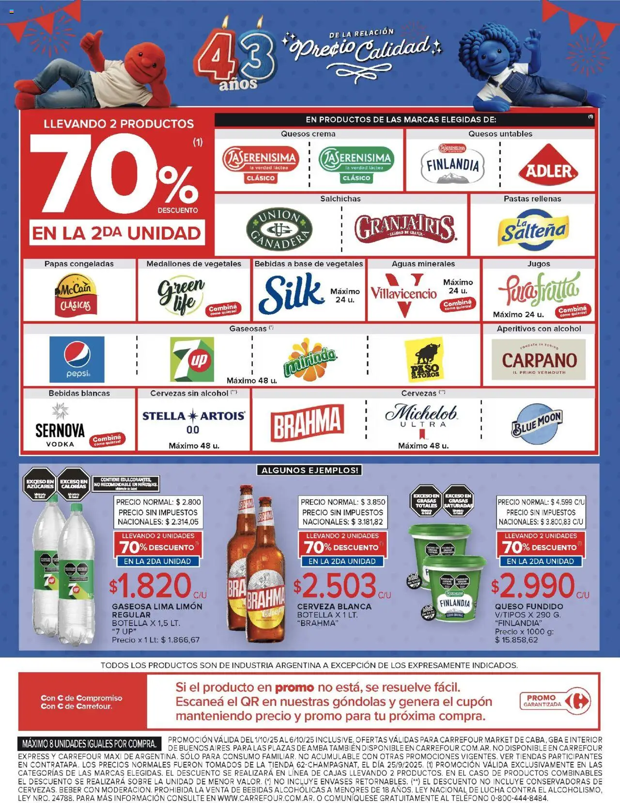 Carrefour ofertas │ válido desde el 01.10.2025 | Página: 41 | Productos: Teléfono, Sobre, Limón, Cerveza