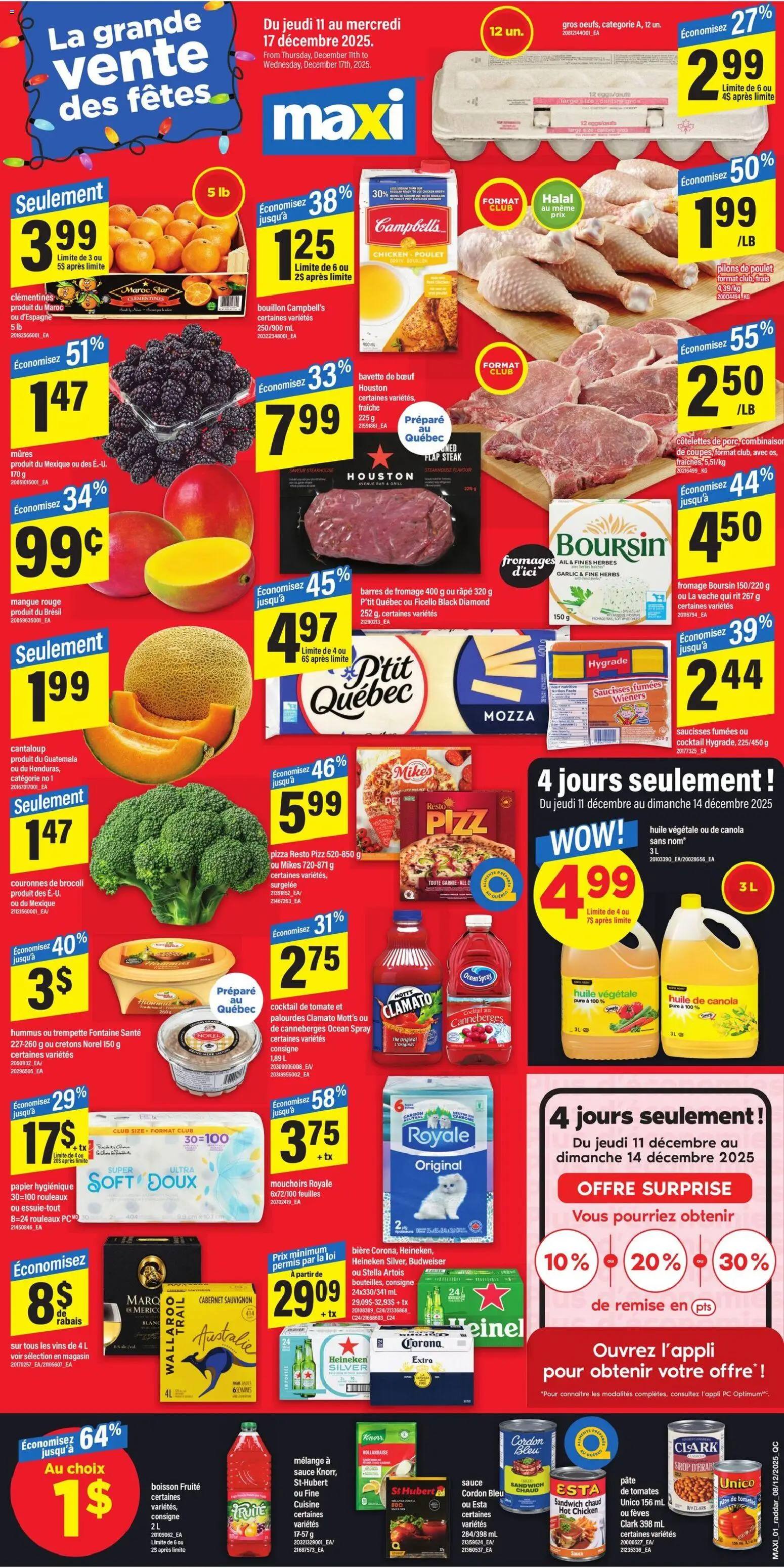 Maxi flyer valid from 11.12.2025 | Page: 1 | Products: PC, Grill, Cheese, Chicken