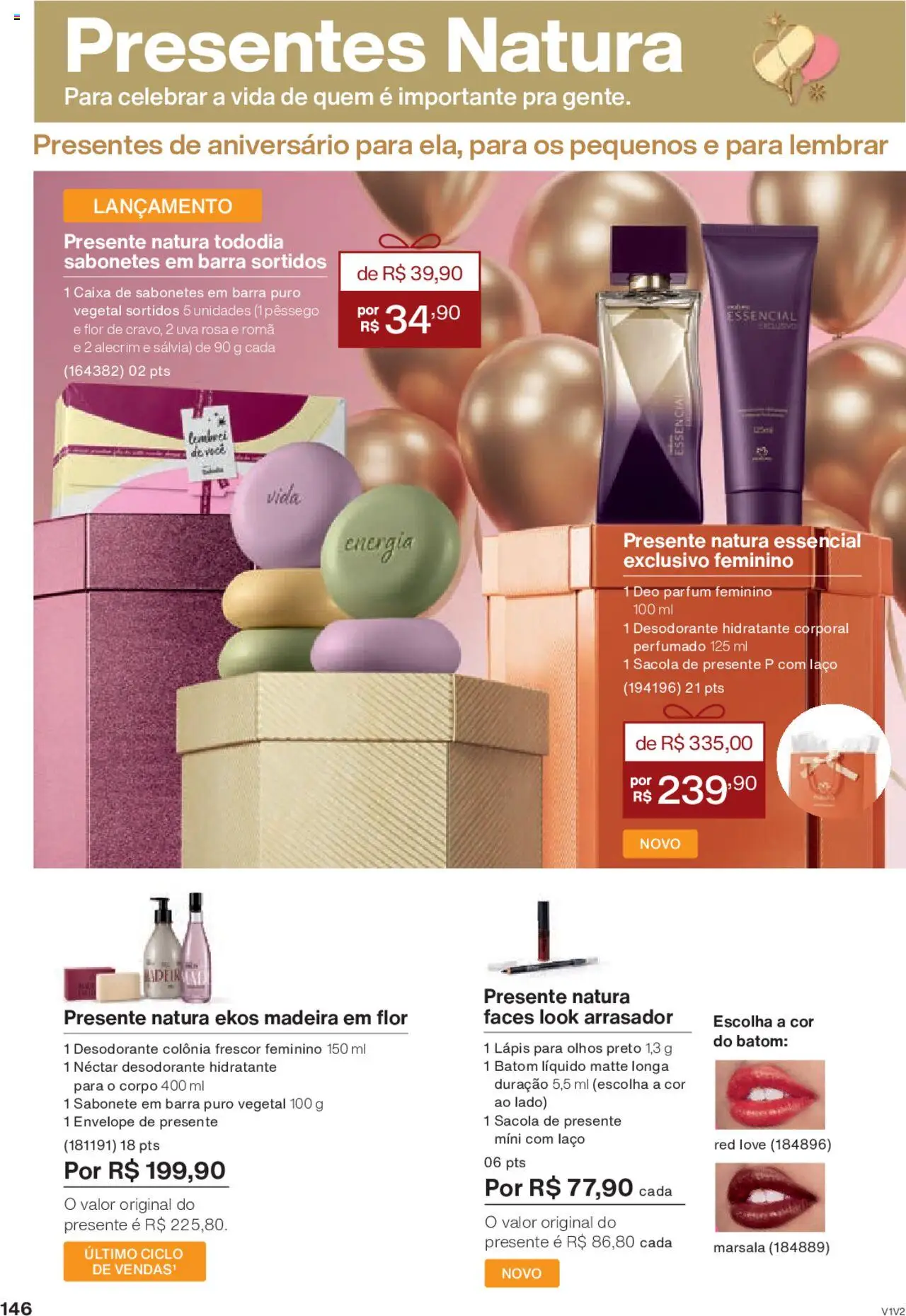 Natura Folheto - válido de 05.06.2025 | Página: 146 | Produtos: Batom, Desodorante, Caixa, Envelope