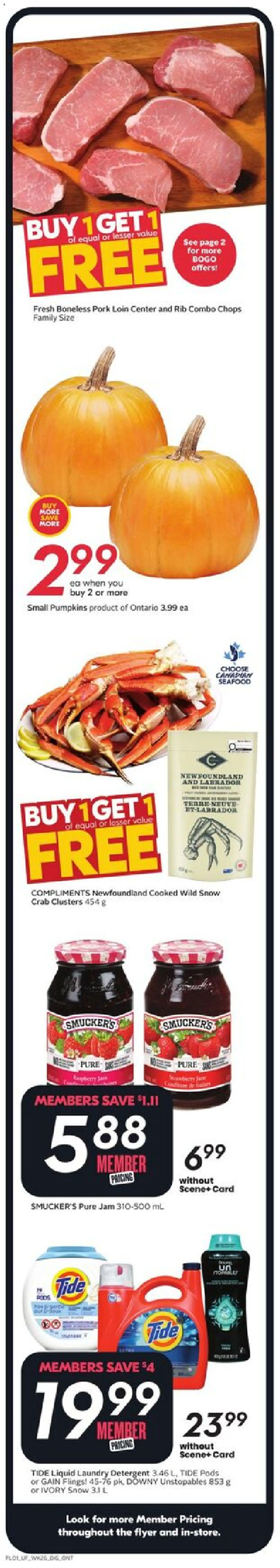 Sobeys flyer valid from 23.10.2025 | Page: 2 | Products: Detergent, Pork