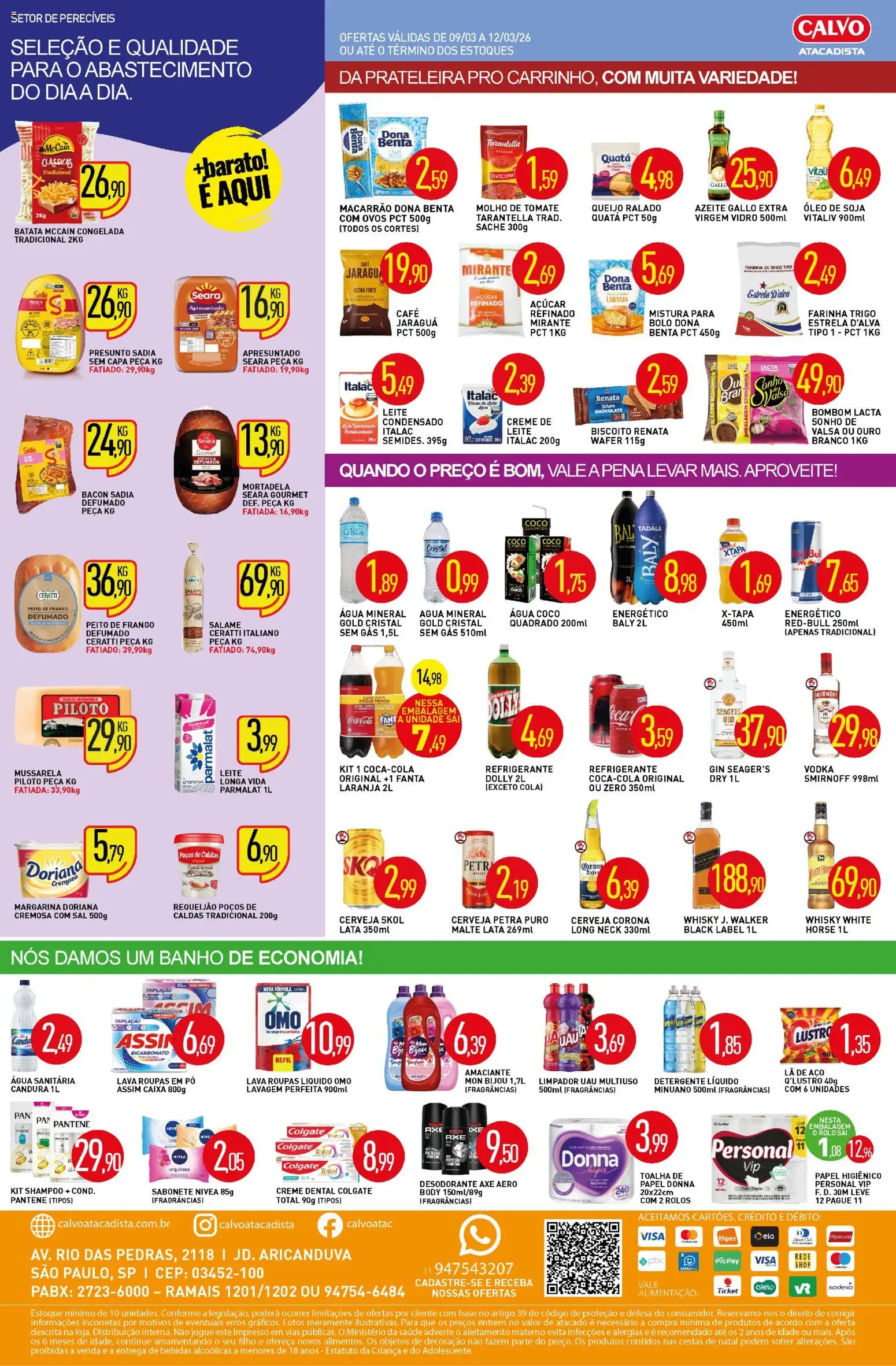 Calvo Atacadista Folheto - válido de 09.03.2026 | Página: 2 | Produtos: Queijo, Creme, Creme dental, Amaciante