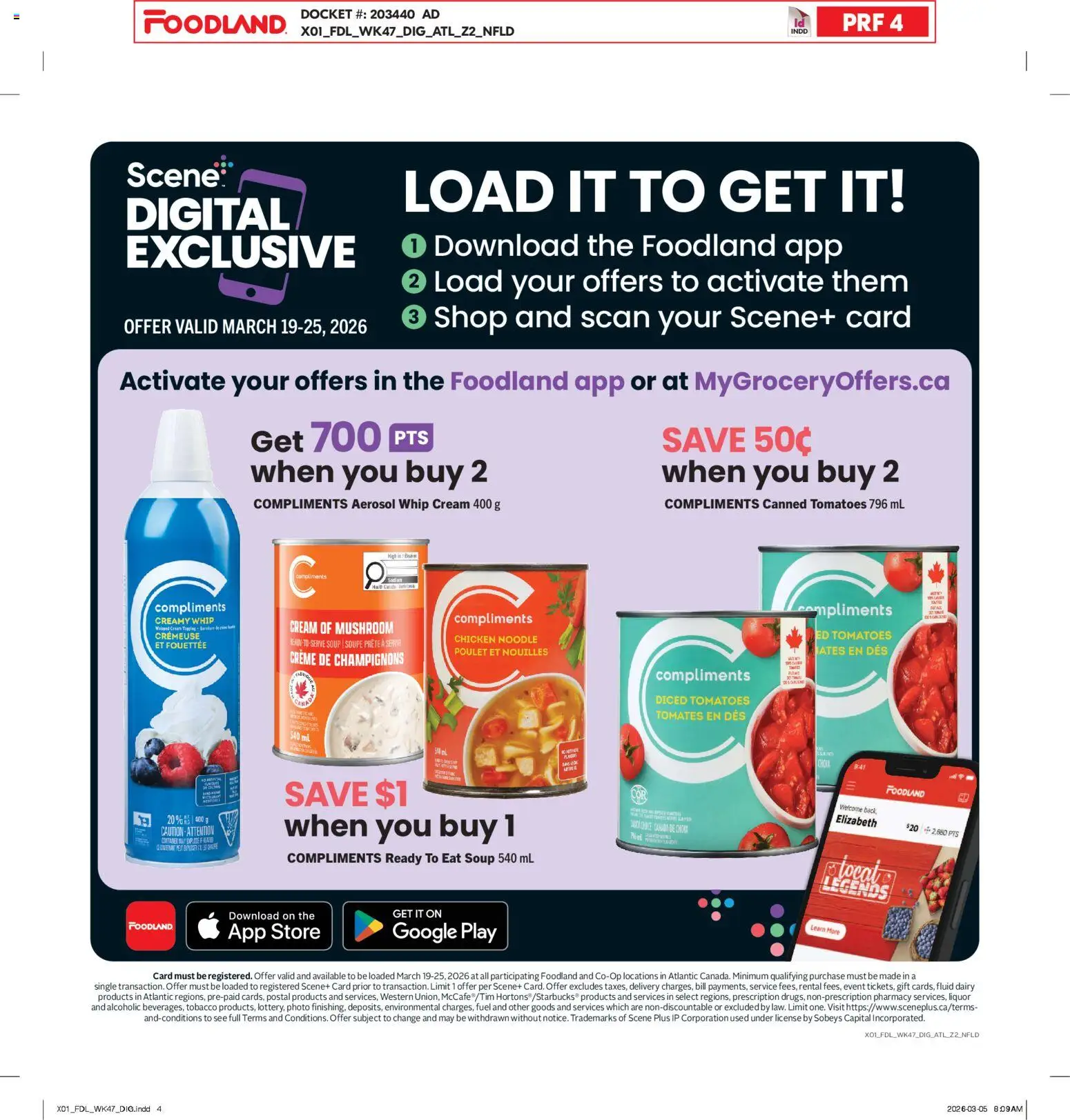 Foodland flyer valid from 19.03.2026 | Page: 13 | Products: Cream, Chicken, Tomatoes