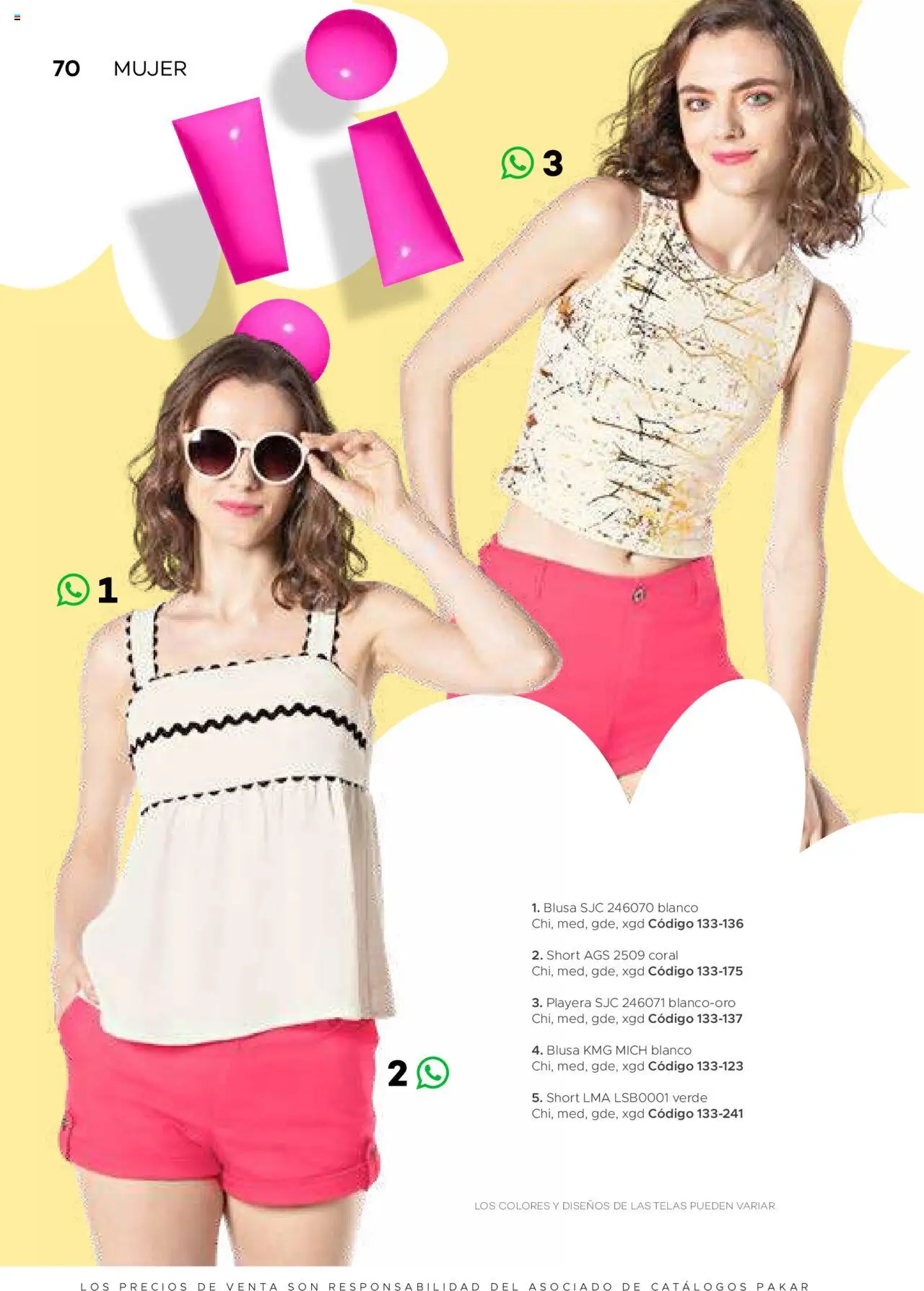 Nuevas ofertas de SC Pakar válidas en toda la República Mexicana desde el 31.01.2025. ¡Encuentra las mejores ofertas en SC Pakar catálogo Ropa! | Página: 70 | Productos: Blusa, Playera, Short