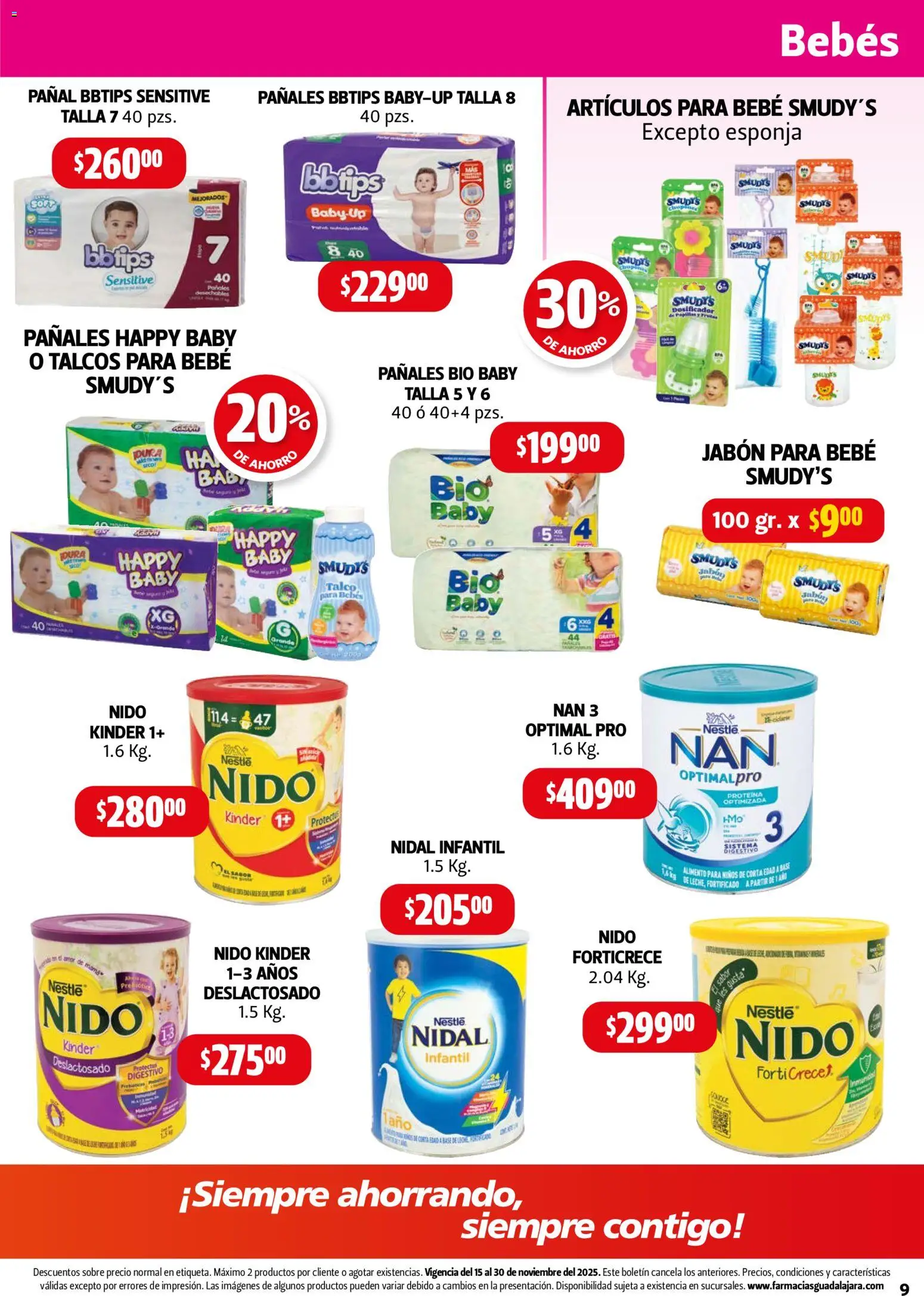 Nuevas ofertas de Farmacia Guadalajara válidas en toda la República Mexicana desde el 15.11.2025. ¡Encuentra las mejores ofertas en Farmacia Guadalajara catálogo! | Página: 9
