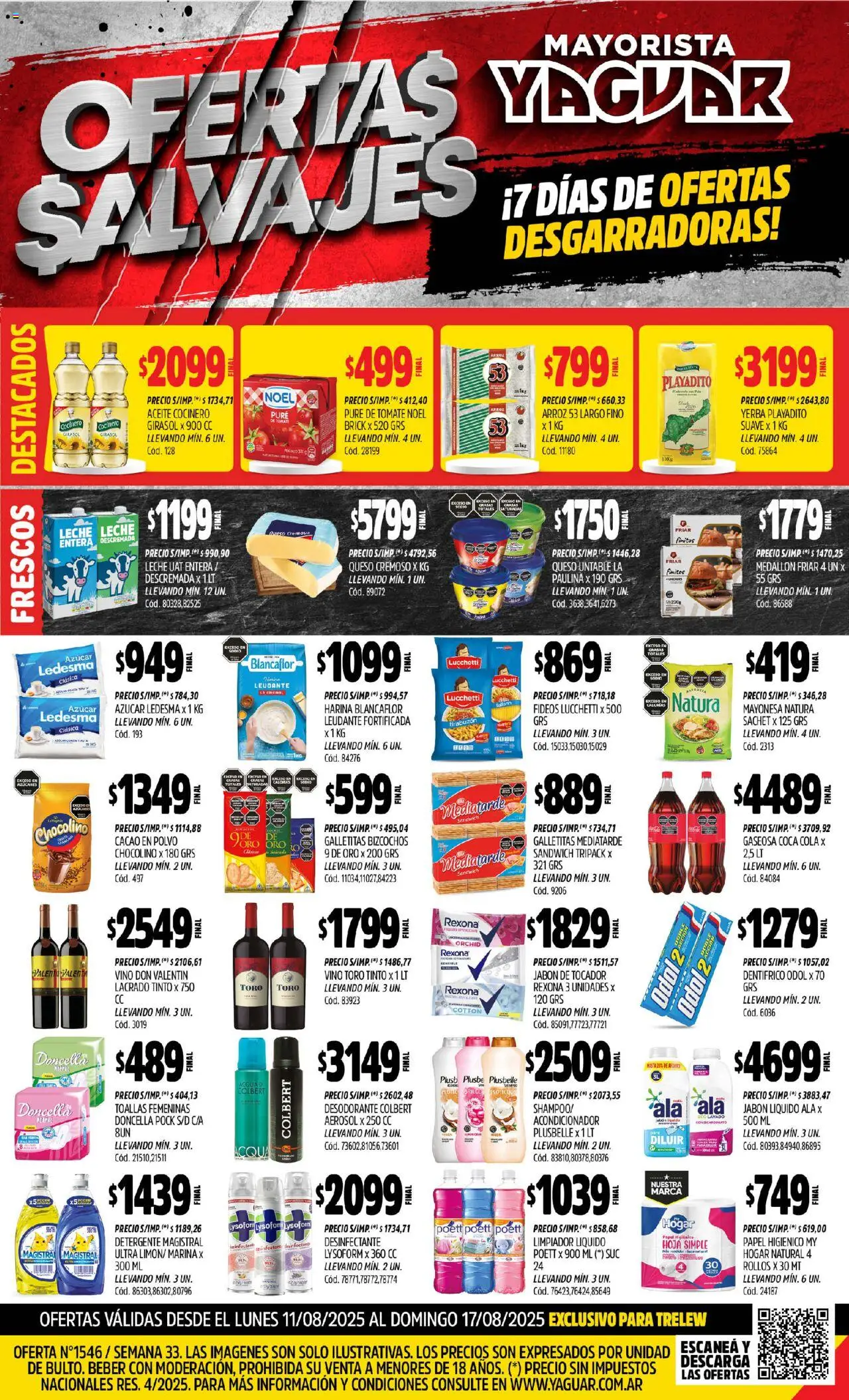 Yaguar - Trelew │ válido desde el 11.08.2025 | Página: 1 | Productos: Aceite, Brillo, Desodorante, Arroz