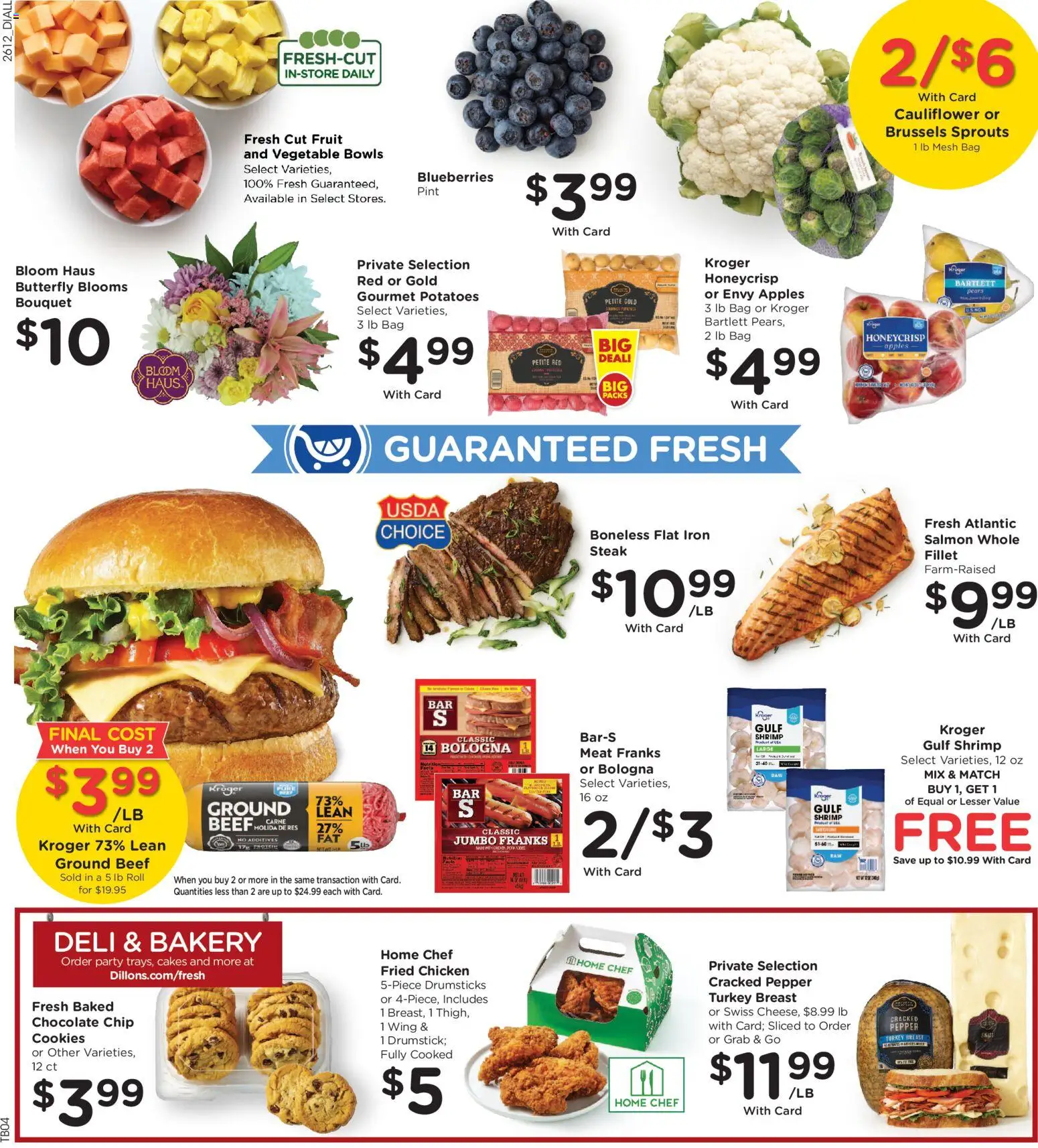 Dillons Weekly Ad - valid from 22.04.2026 | Page: 10 | Products: Brussels Sprouts, Beef, Chocolate Chip, Bag