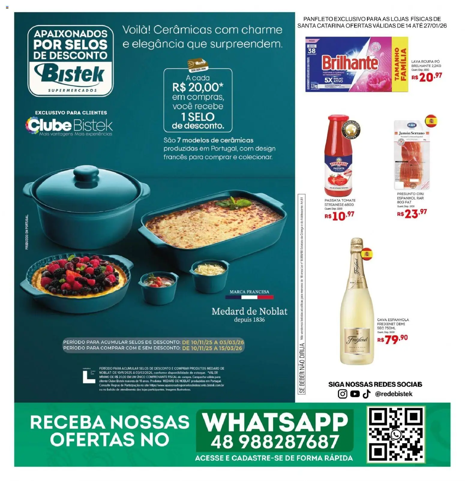 Bistek Supermercados Folheto - válido de 14.01.2026 | Página: 1 | Produtos: Perfume, Pó, Presunto, Presunto cru