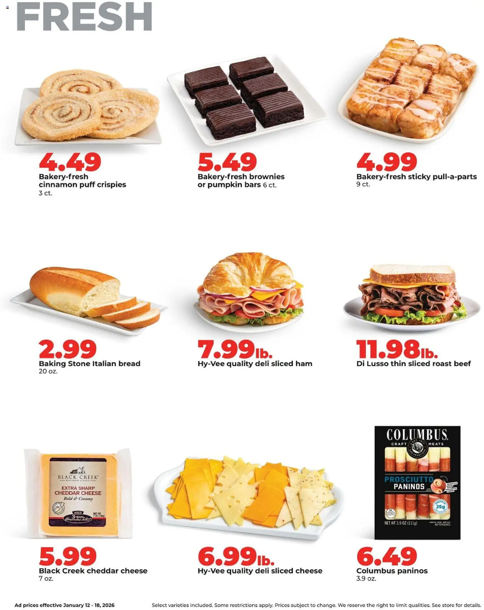 HyVee Weekly Ad - valid from 12.01.2026 | Page: 14 | Products: Cheese, Bread, Ham, Beef