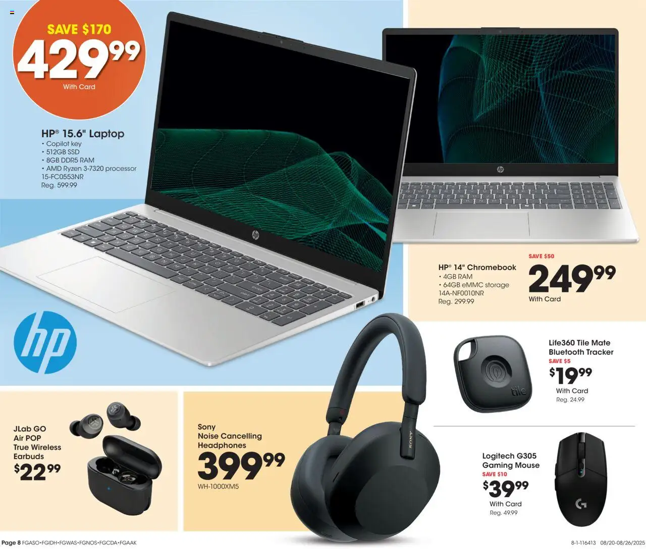 Fred Meyer Home & Apparel - valid from 20.08.2025 | Page: 10 | Products: Headphones, Laptop, Mouse, SSD