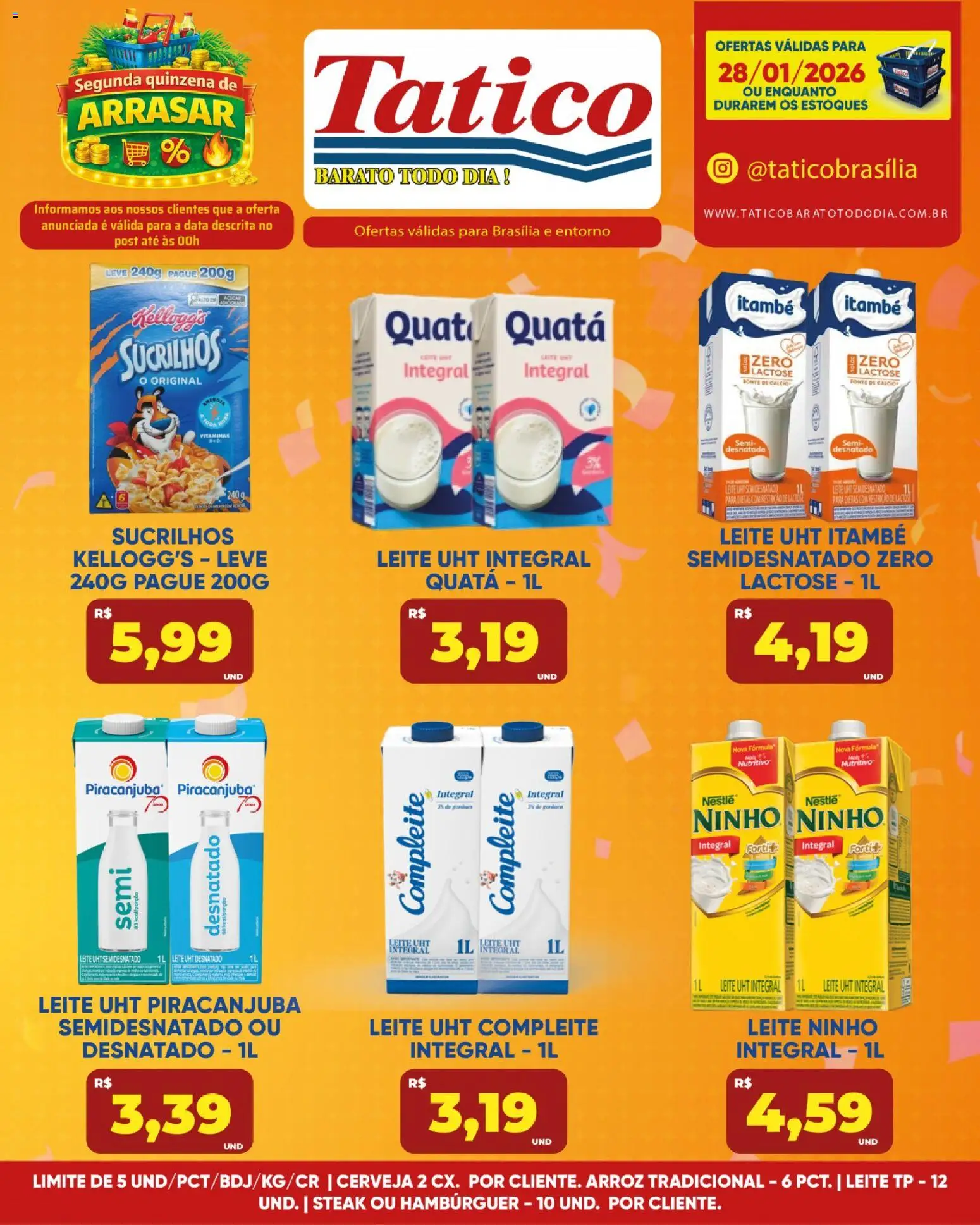Tatico Folheto - válido de 28.01.2026 | Página: 5 | Produtos: Cerveja, Arroz, Sucrilhos, Hambúrguer