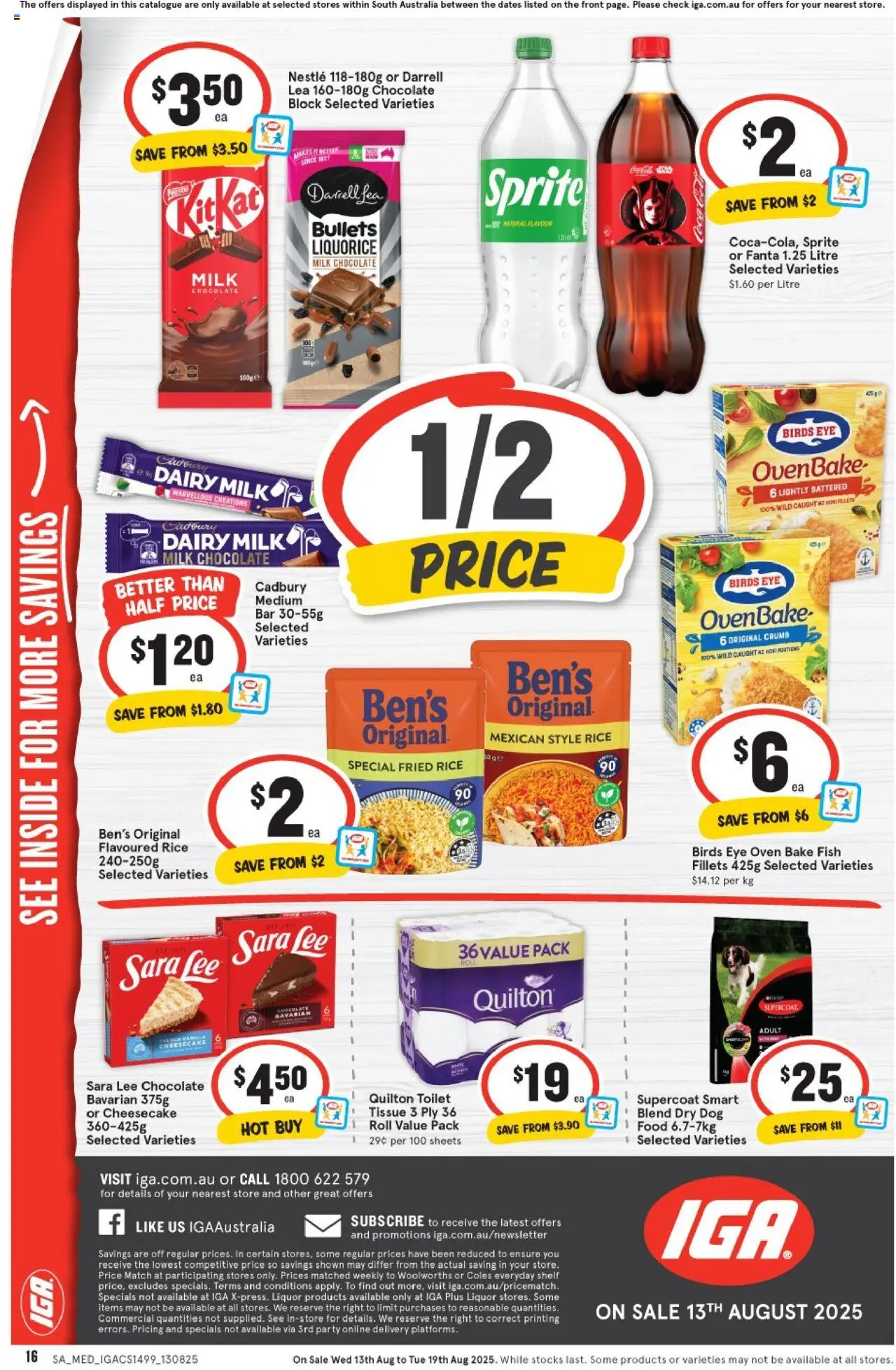 IGA catalogue - valid from 13.08.2025 | Page: 2 | Products: Shelf, Milk, Chocolate, Fish