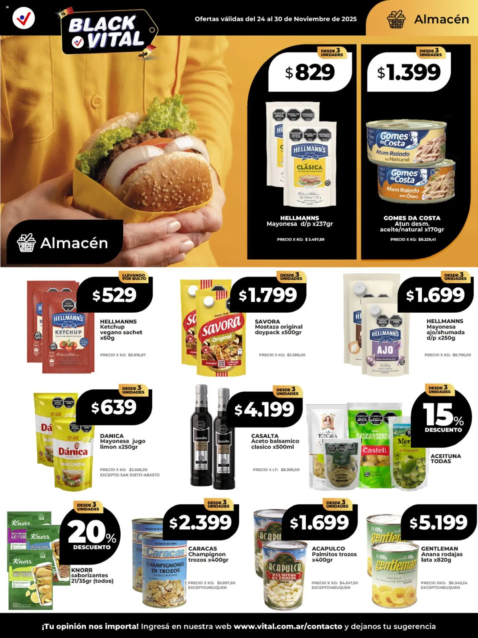 Vital ofertas │ válido desde el 24.11.2025 | Página: 10 | Productos: Mayonesa, Mostaza, Atún, Limón