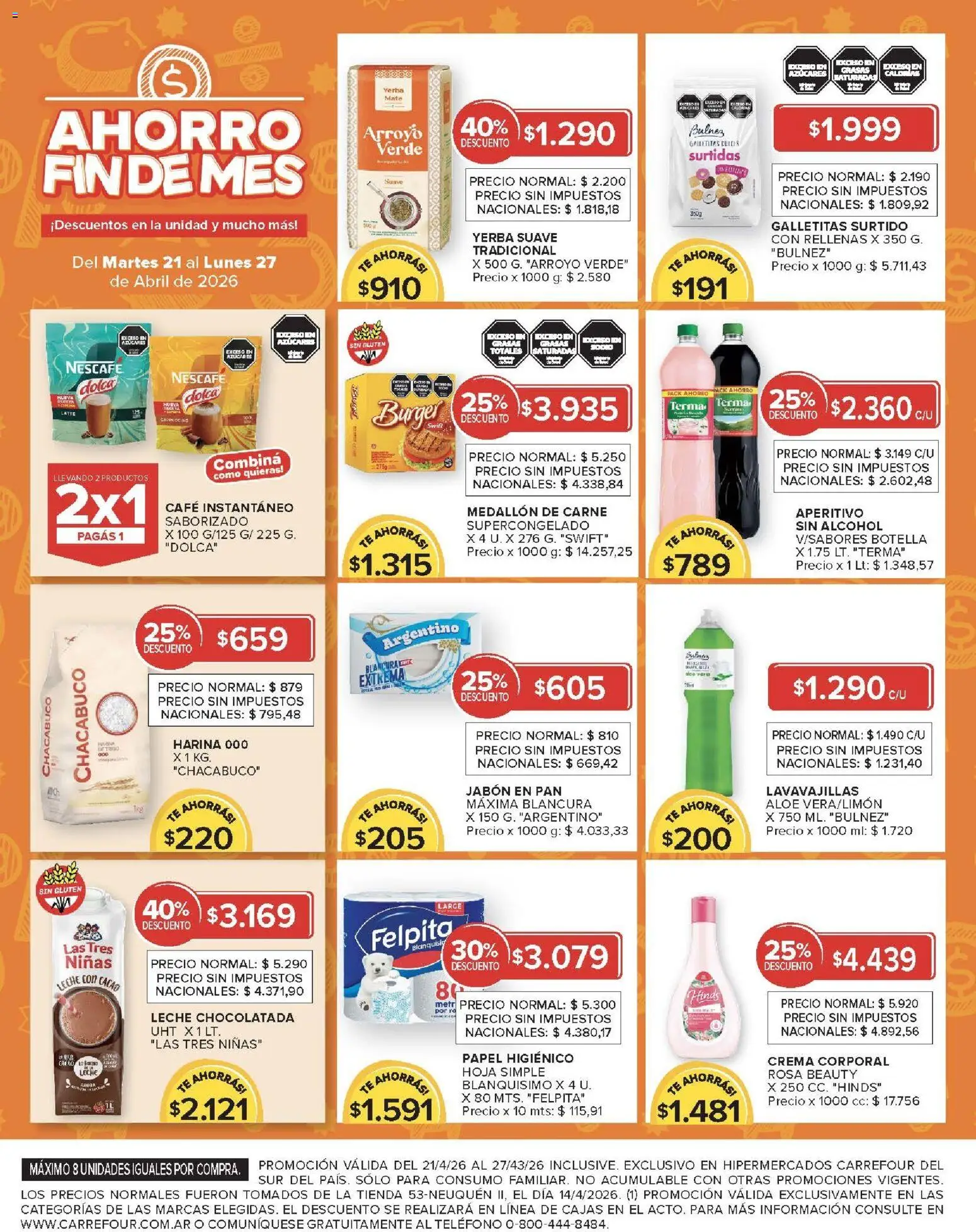 Carrefour -Carrefour Hiper │ válido desde el 21.04.2026 | Página: 12 | Productos: Teléfono, Mate, Galletitas, Leche